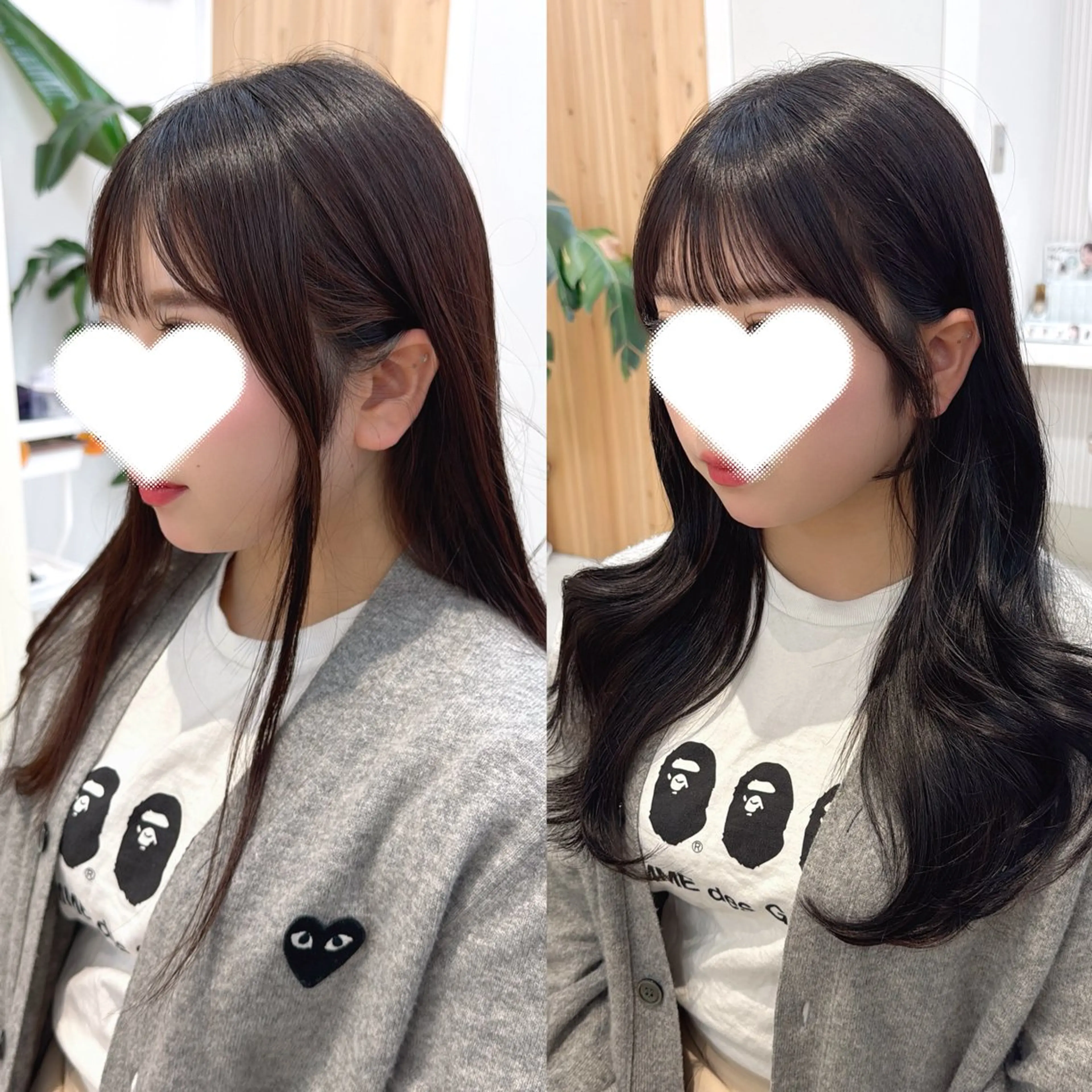 セミロング カット ヘアカラー トリートメント レイヤーカット/ 顔まわり/アオイのヘアスタイル