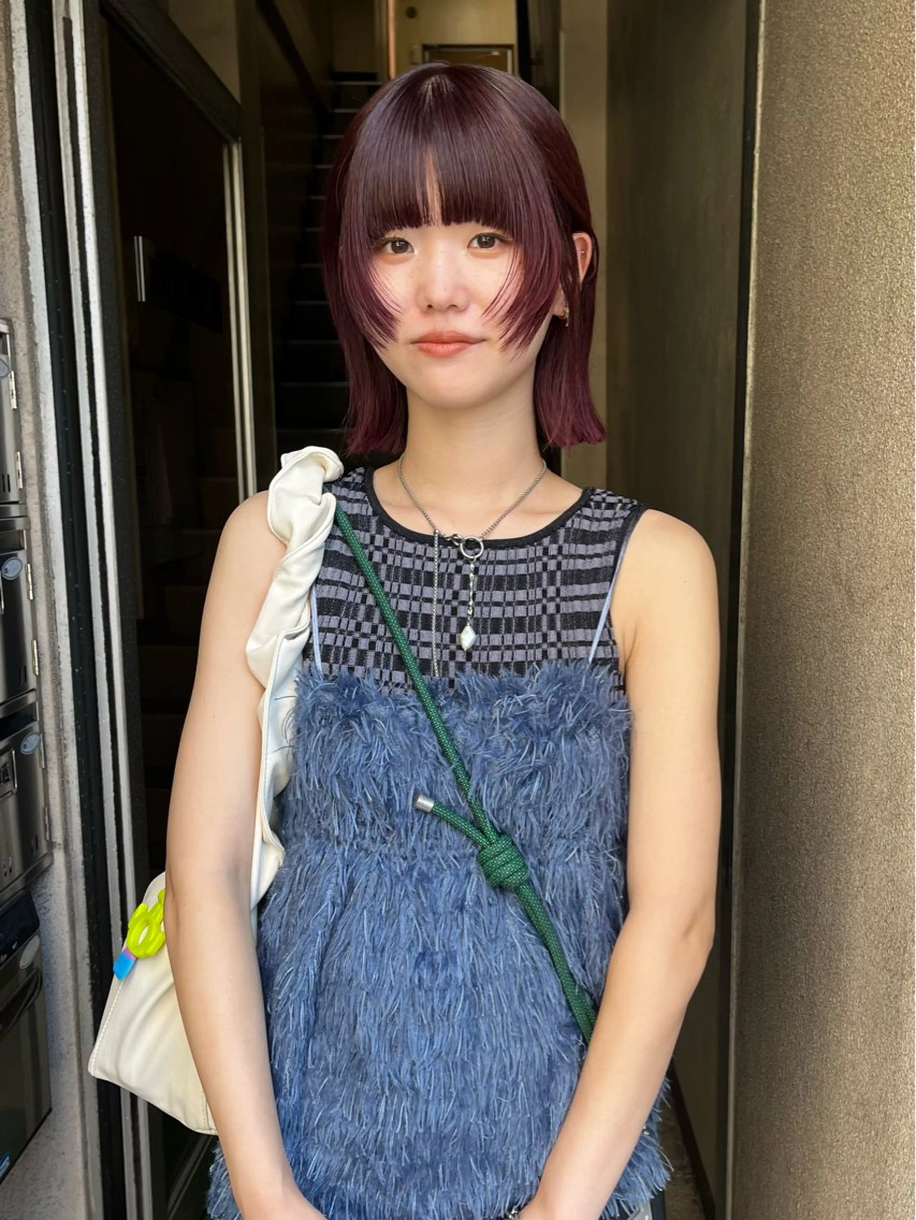 ミディアム カラー レッドカラー ボブ カット ヘアカラー トリートメント iru所属・レイヤーカット/ ハイトーン/mikiのヘアスタイル