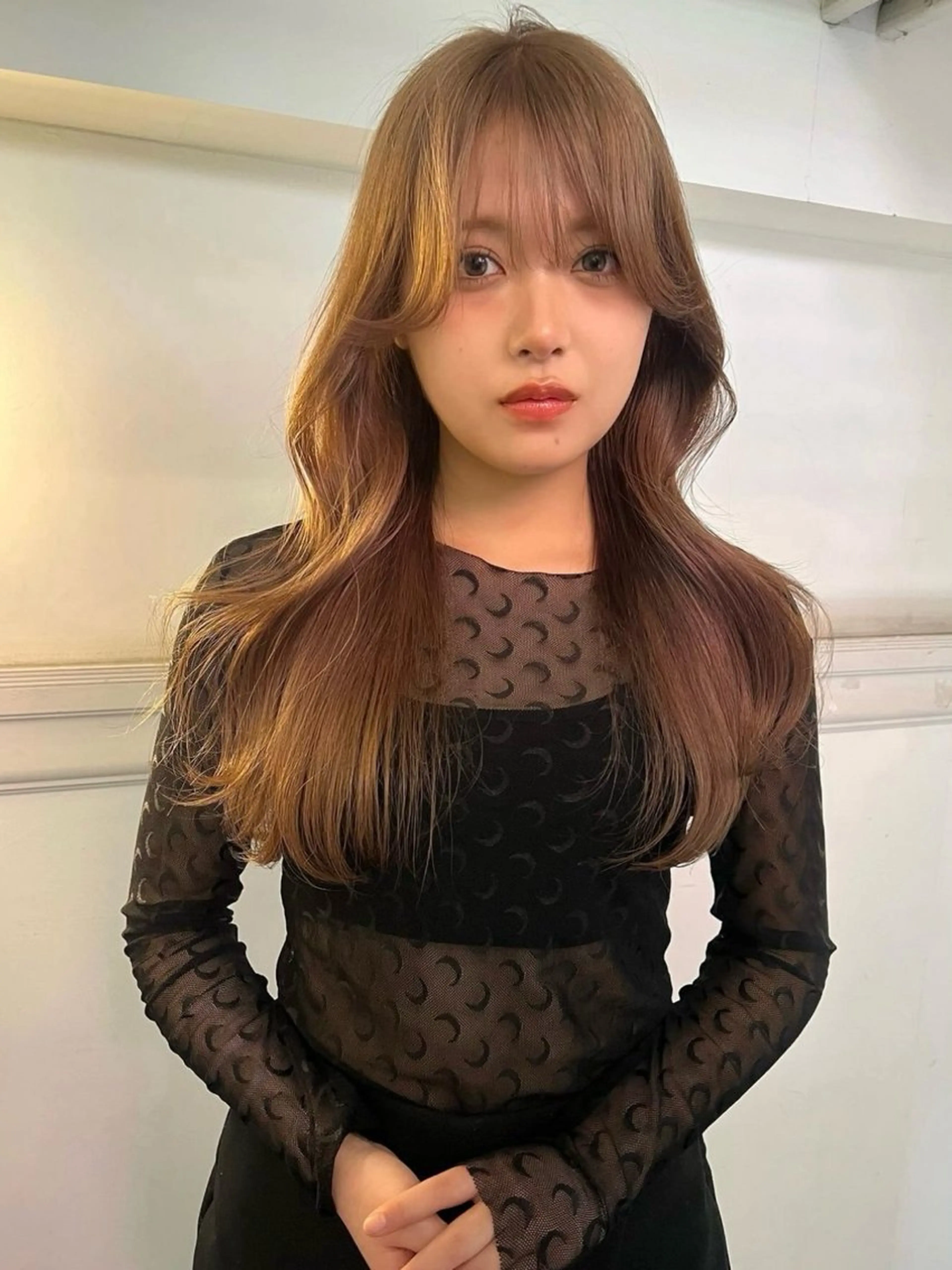 ロング カラー 韓国/レイヤー/ 透明感🩶ひかる🩶のヘアスタイル