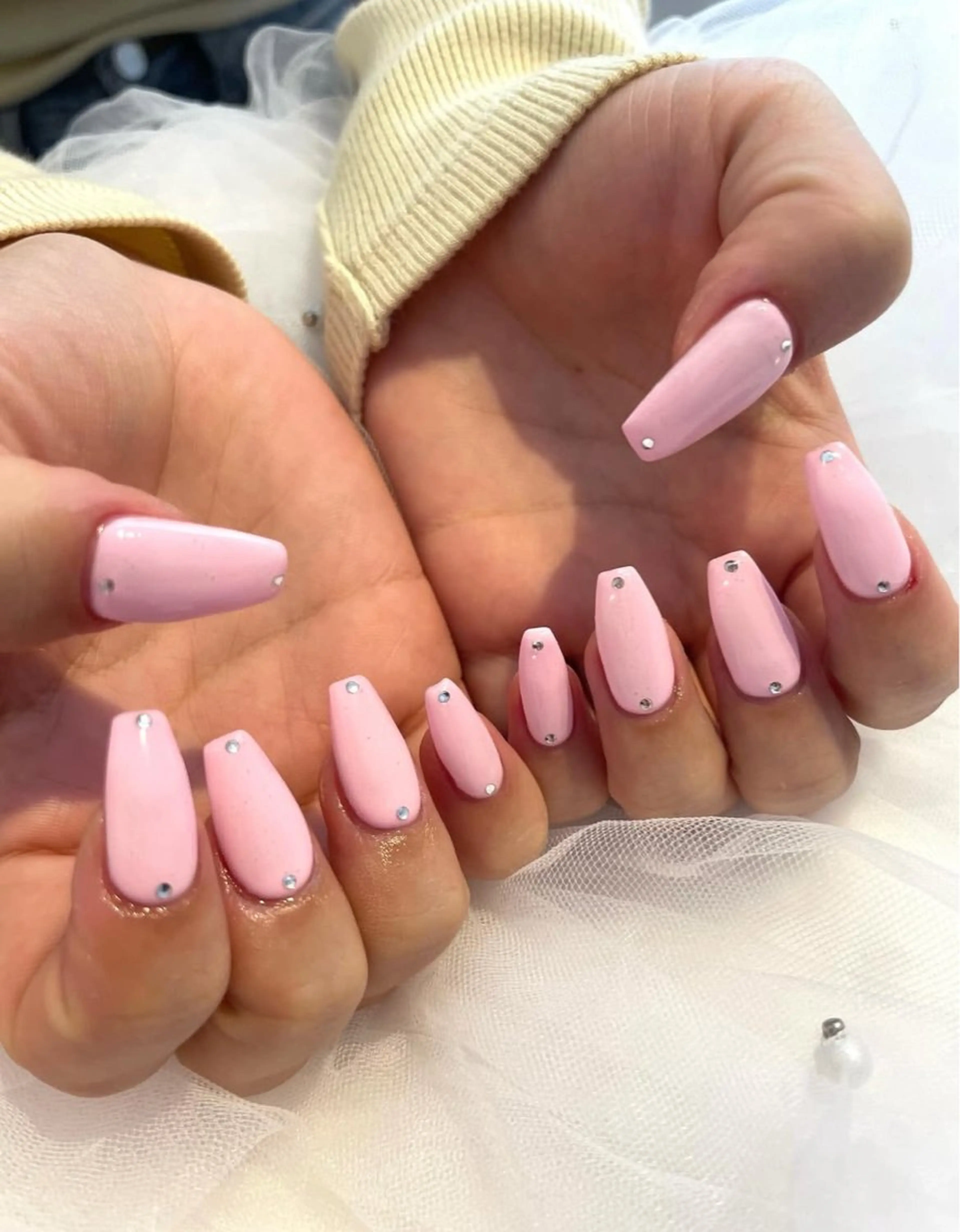 ネイル アートネイル オーロラネイル クリアネイル 長さ出し フレンチネイル K Kのネイルデザイン