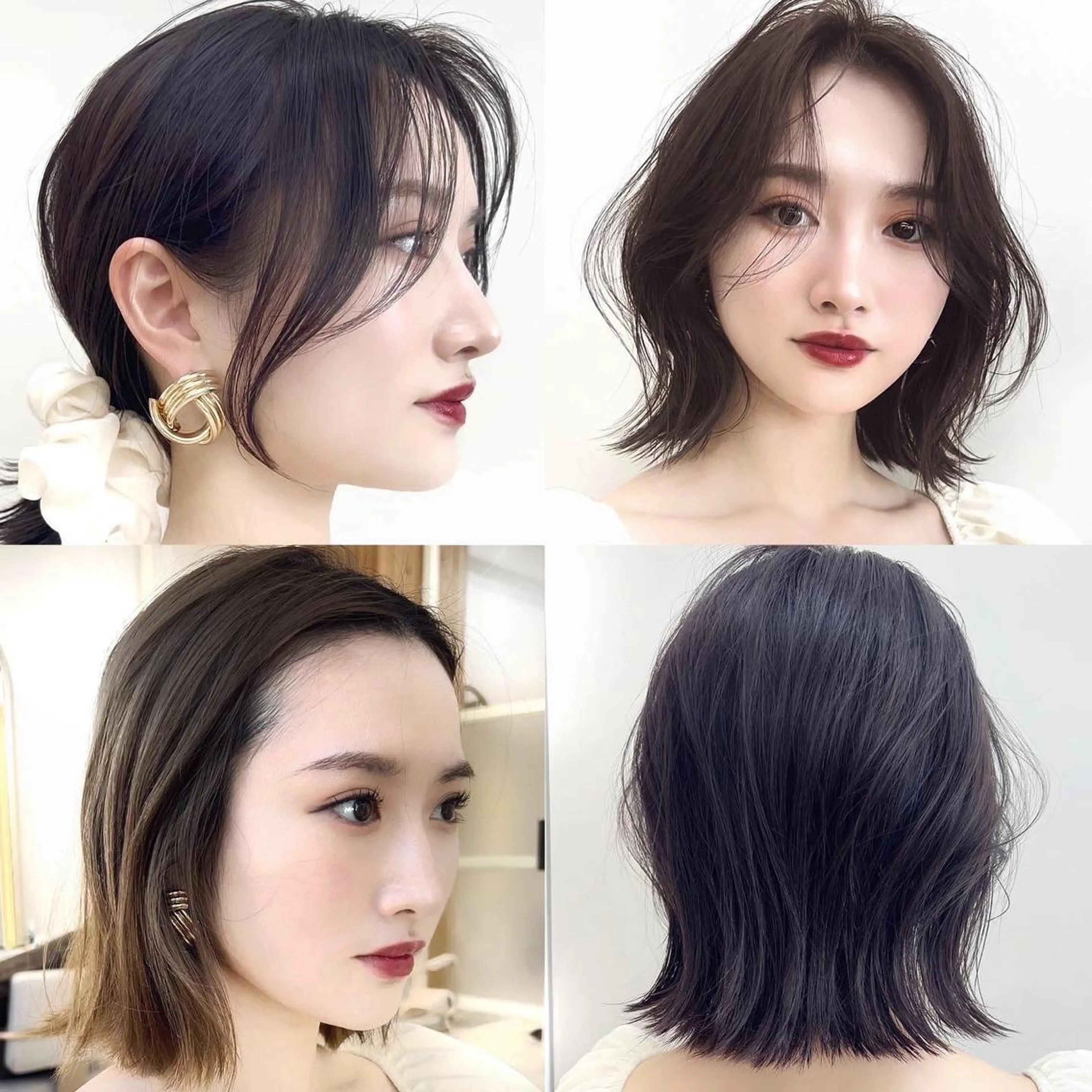 ミディアム カラー ブリーチ ボブ ヘアカラー トリートメント レイヤー専門家 ダブルカラー修のヘアスタイル