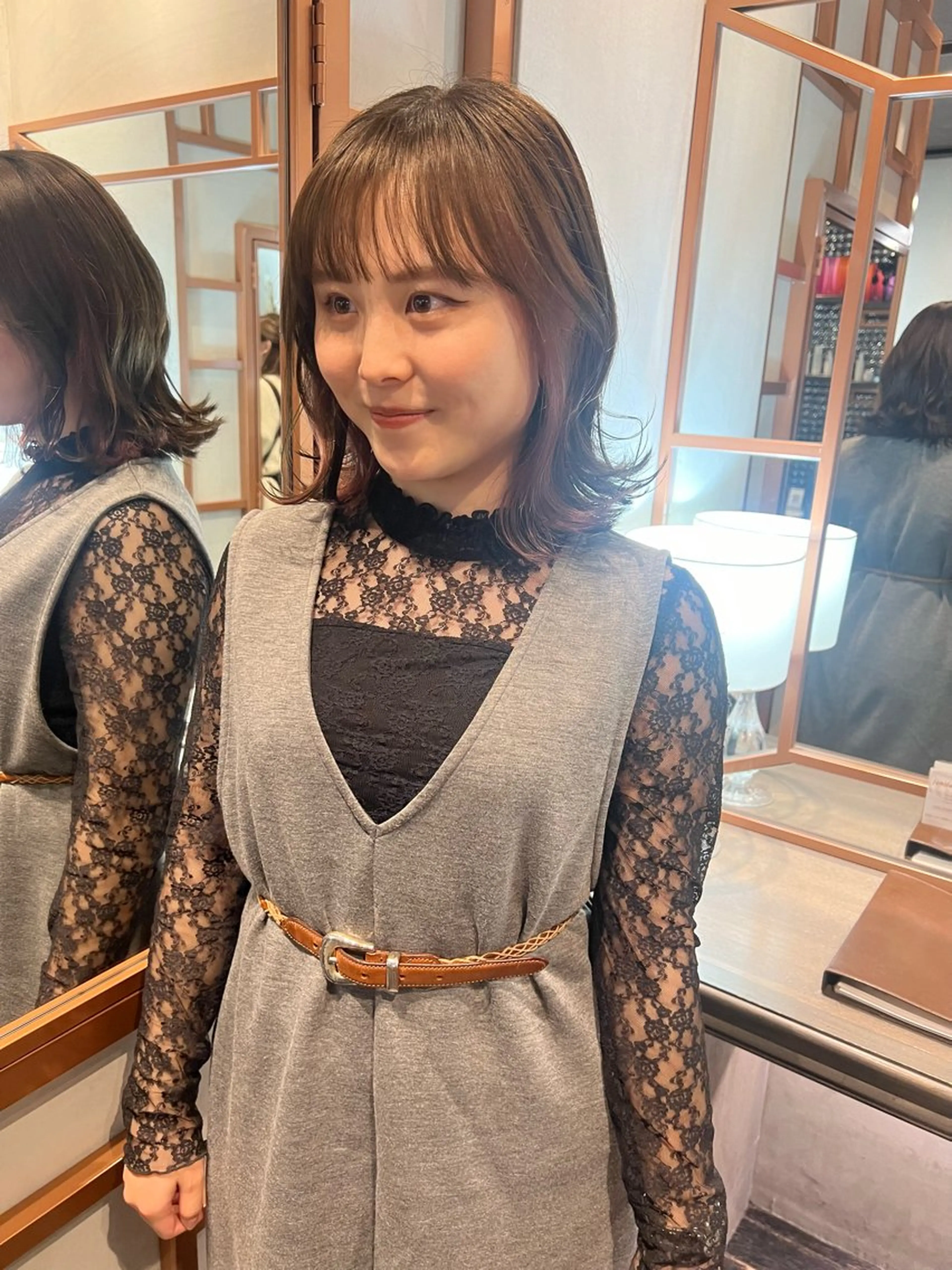 ミディアム カラー ヘアカラー Aya/四条烏丸/ インナーカラーのヘアスタイル