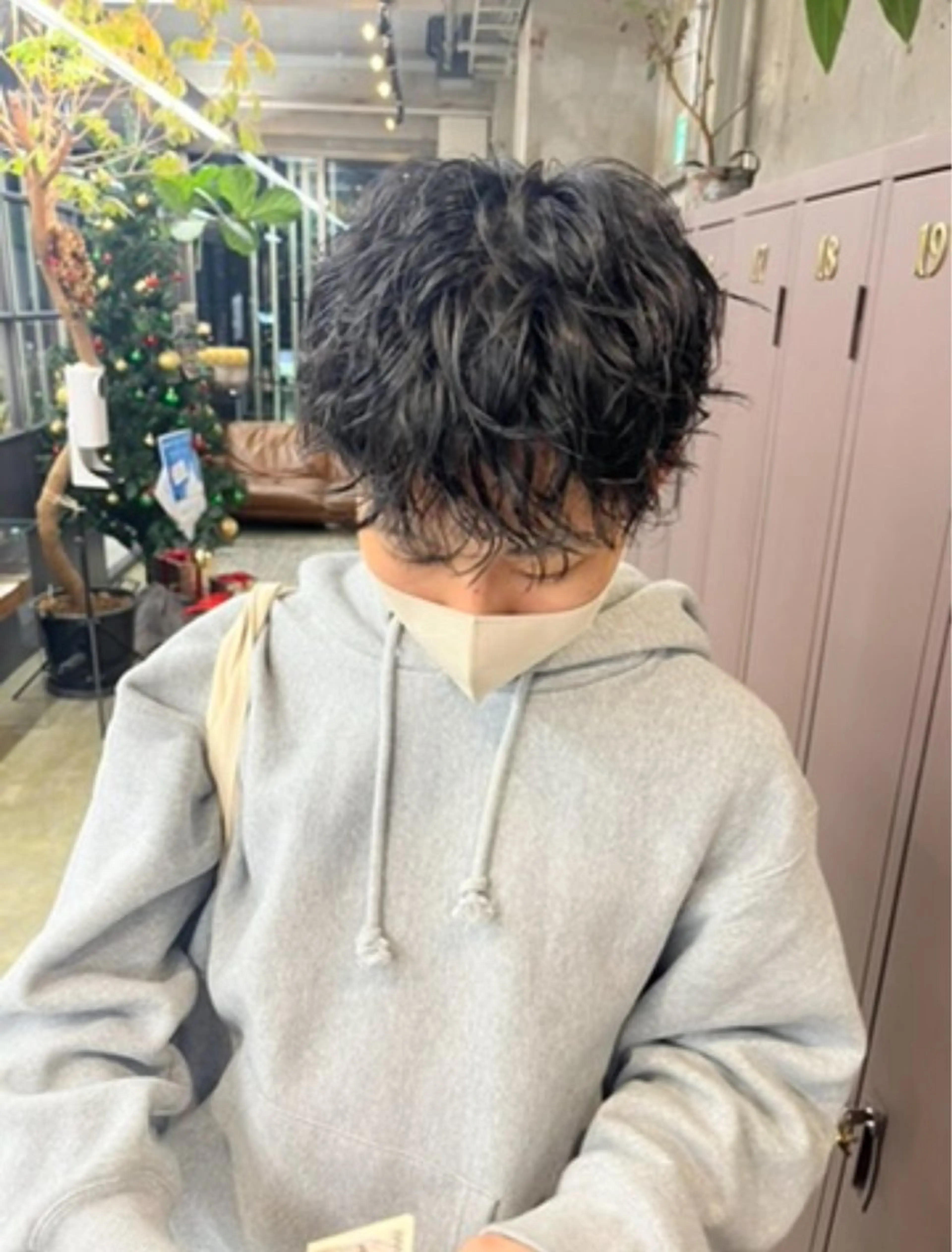 ショート パーマ メンズ ナガノリノ /ボブ/ ベージュ/暖色のヘアスタイル