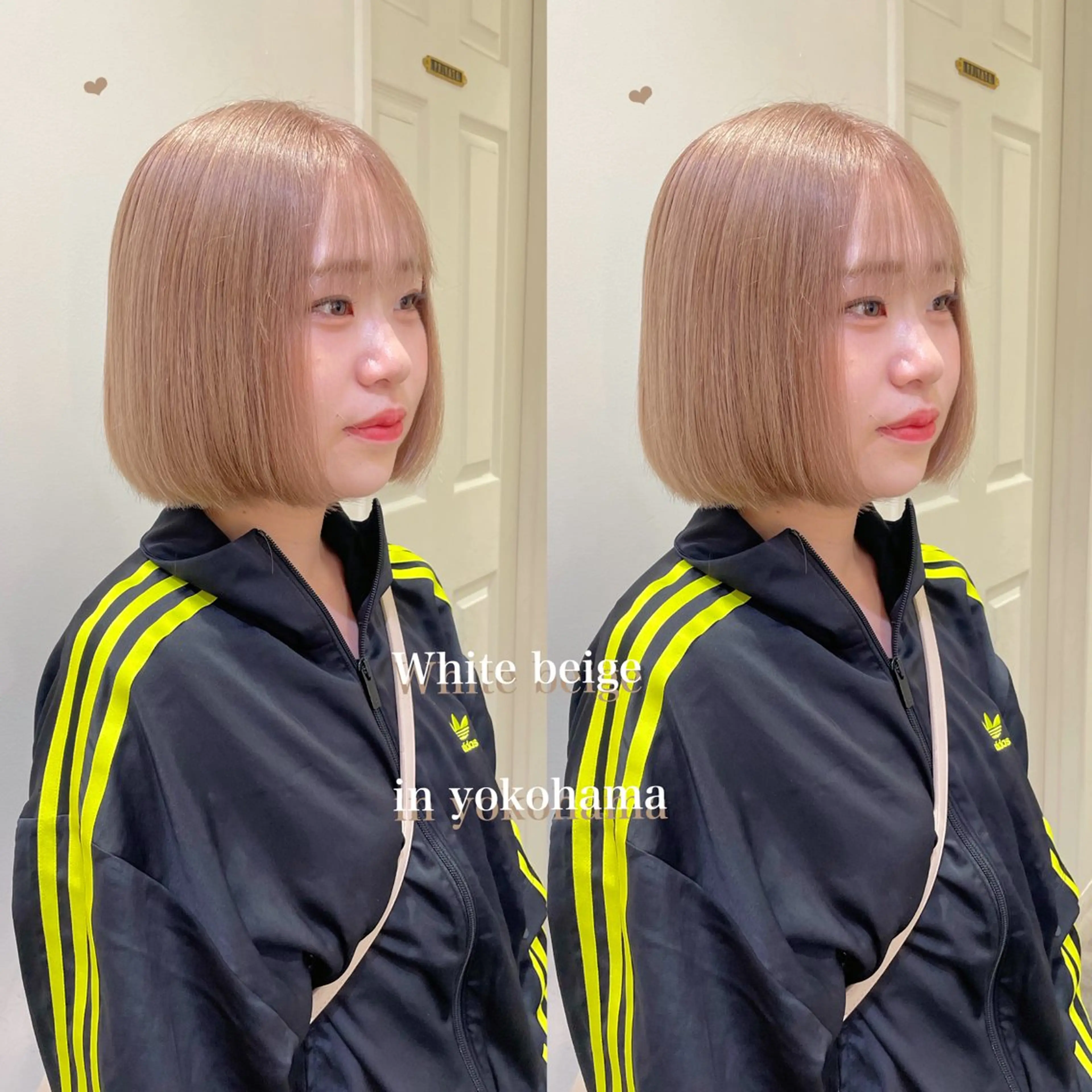 ミディアム カラー ベージュカラー ブリーチ ブロンド ハイトーンカラー ホワイトベージュ ヘアカラー エクステ/ハイトーン 🐏☁️miminaのヘアスタイル