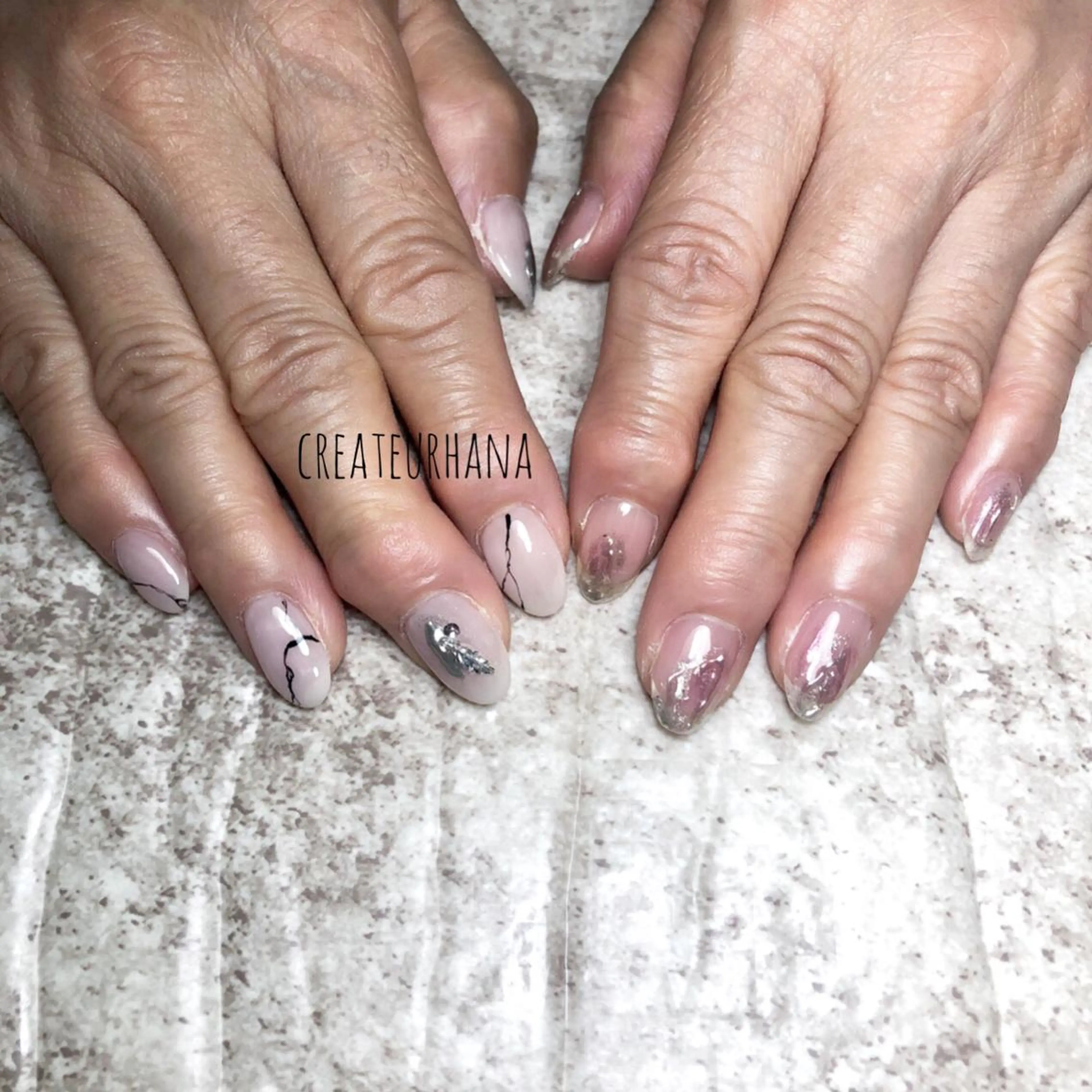 ネイル ハンドネイル クレアトゥール華 都賀店所属・三橋 結菜のネイルデザイン