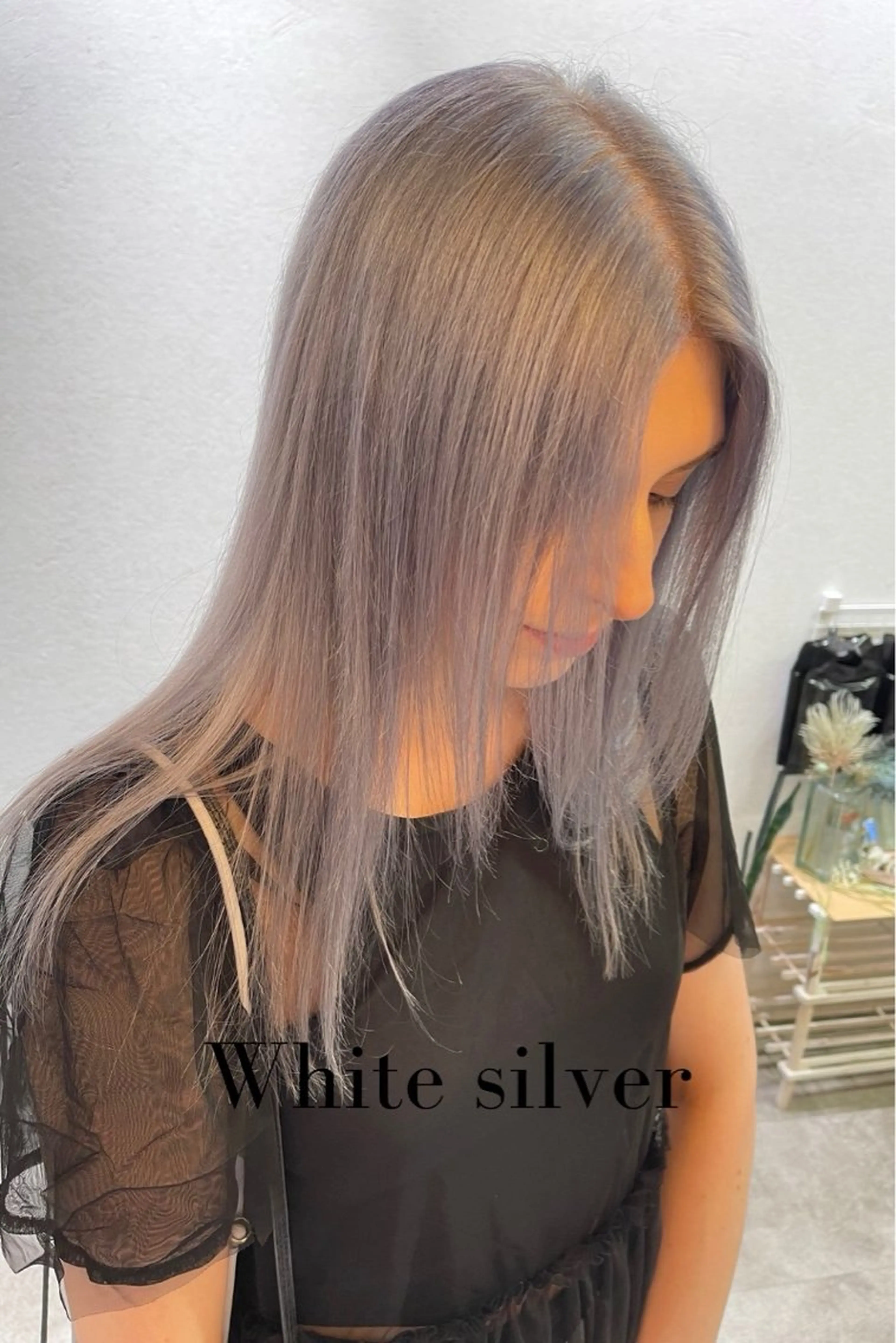 セミロング カラー ラベンダーカラー シルバー ブリーチ✨/似合わせ カラー💖/Yuzuのヘアスタイル