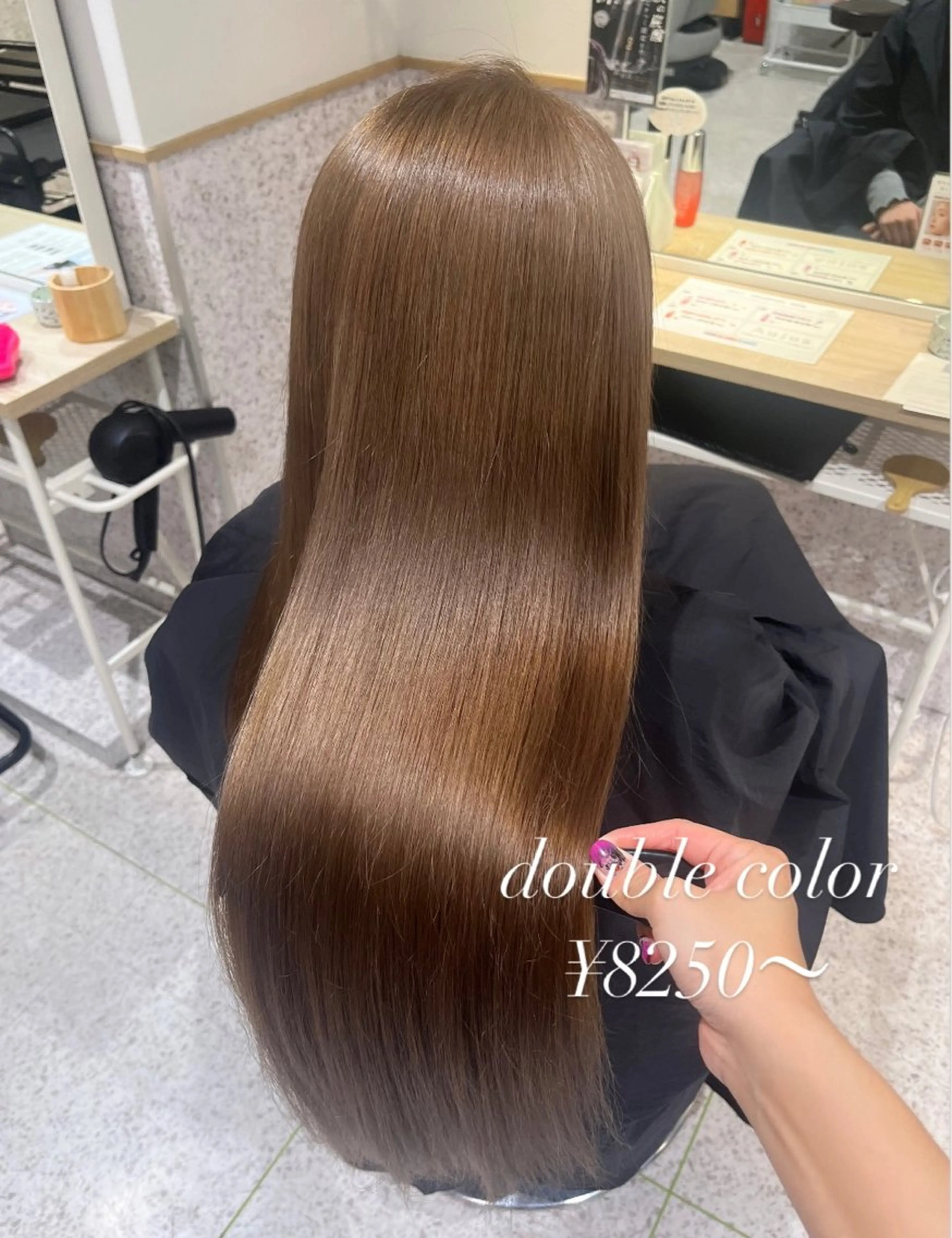ロング カラー ベージュカラー ブリーチ ダブルカラー ハイトーンカラー ミルクティーベージュ ヘアカラー 髪質改善&艶カラー/ ほんだあみ (♡)のヘアスタイル