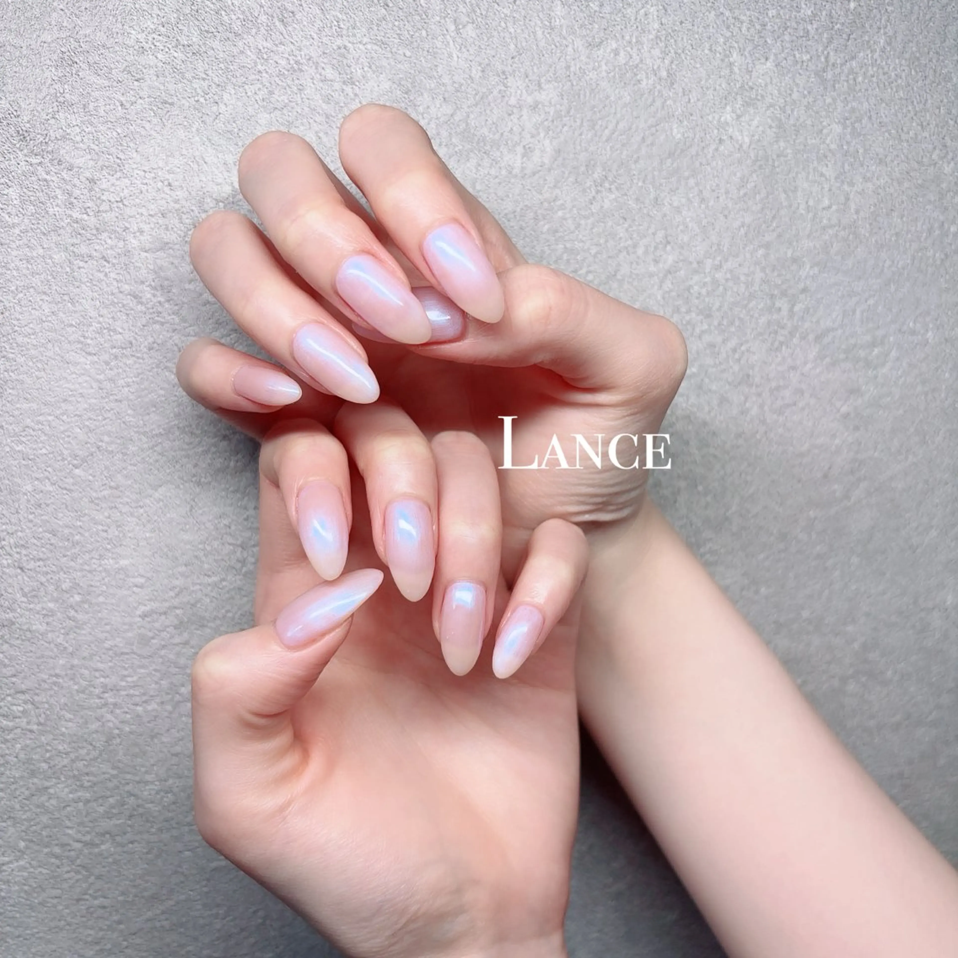 ネイル フレンチネイル キラキラネイル 韓国ネイル マグネットネイル マグネットフレンチ ハンドネイル Lance nailのネイルデザイン