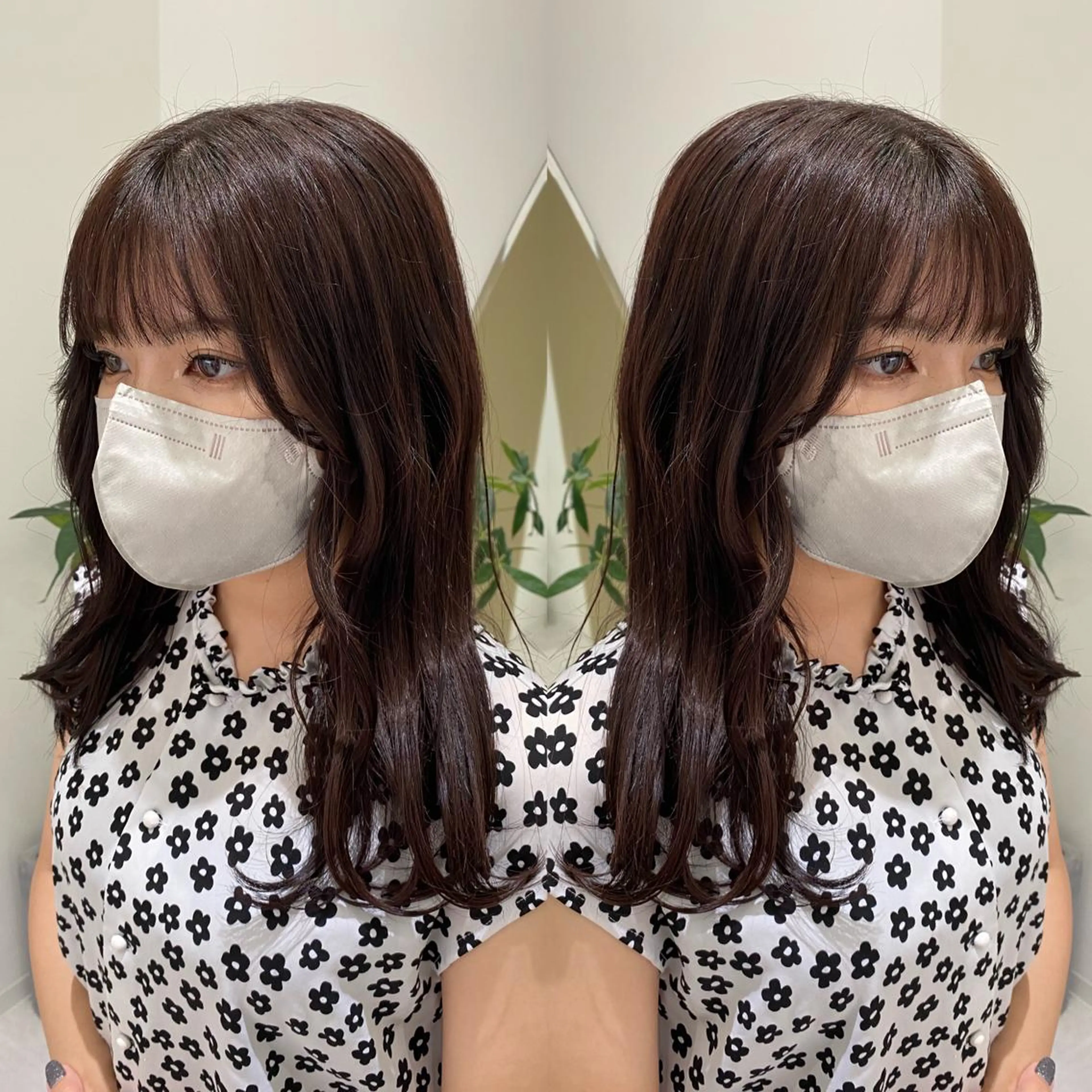 ロング カラー men'ssalon Zina天神所属・✨髪質改善/顔周りカ ット/縮毛矯正✨三隅のヘアスタイル