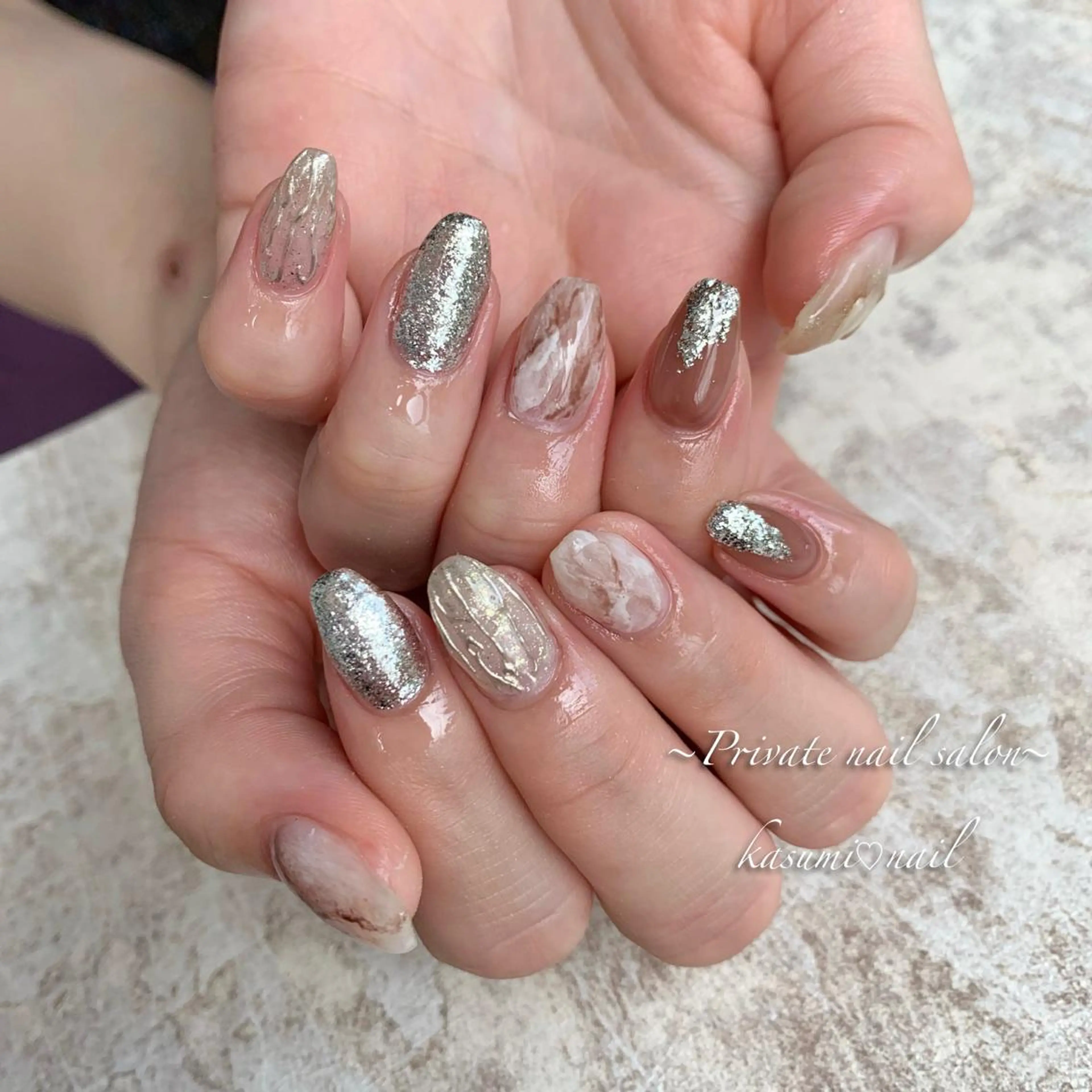 ネイル ラメ(グリッター) マグネットネイル ミラーネイル ニュアンスネイル 冬ネイル KASUMI♡ Nailのネイルデザイン