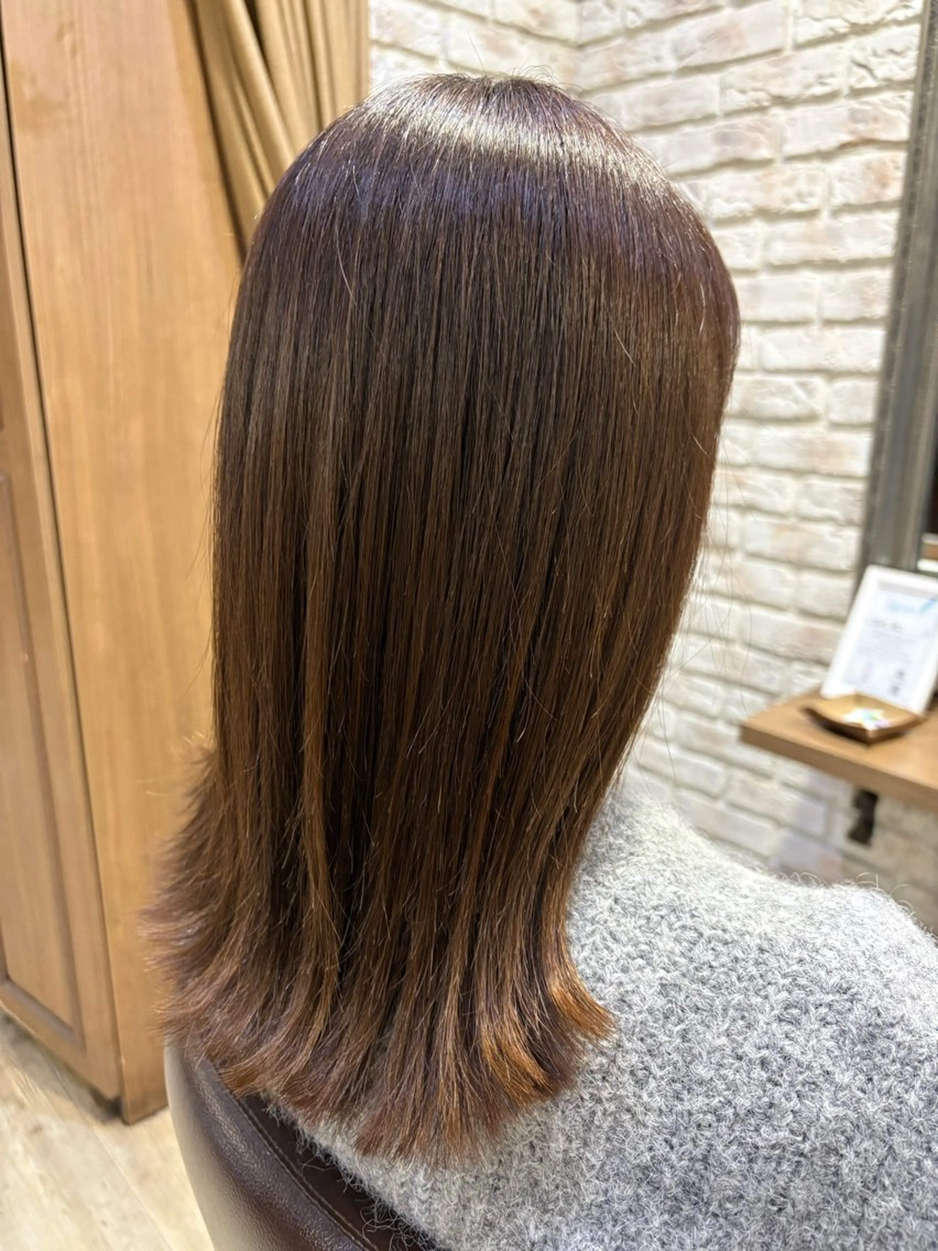 セミロング カラー ベージュカラー ブラウンカラー ブラウンベージュ 田中 元規のヘアスタイル