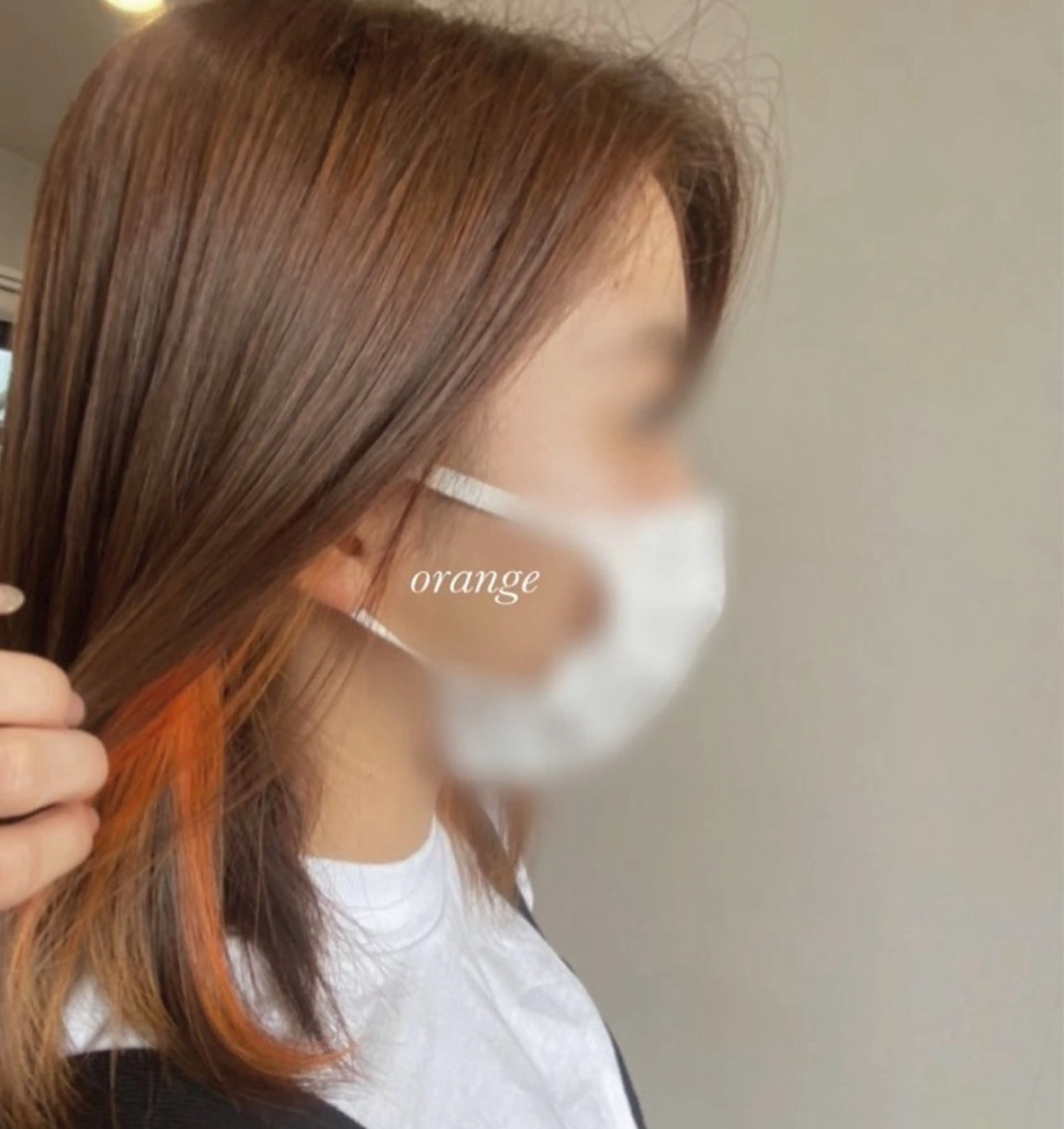 セミロング ヘアカラー 𝒇𝒍𝒂𝒕/ 𝐇𝐈𝐍𝐀のヘアスタイル