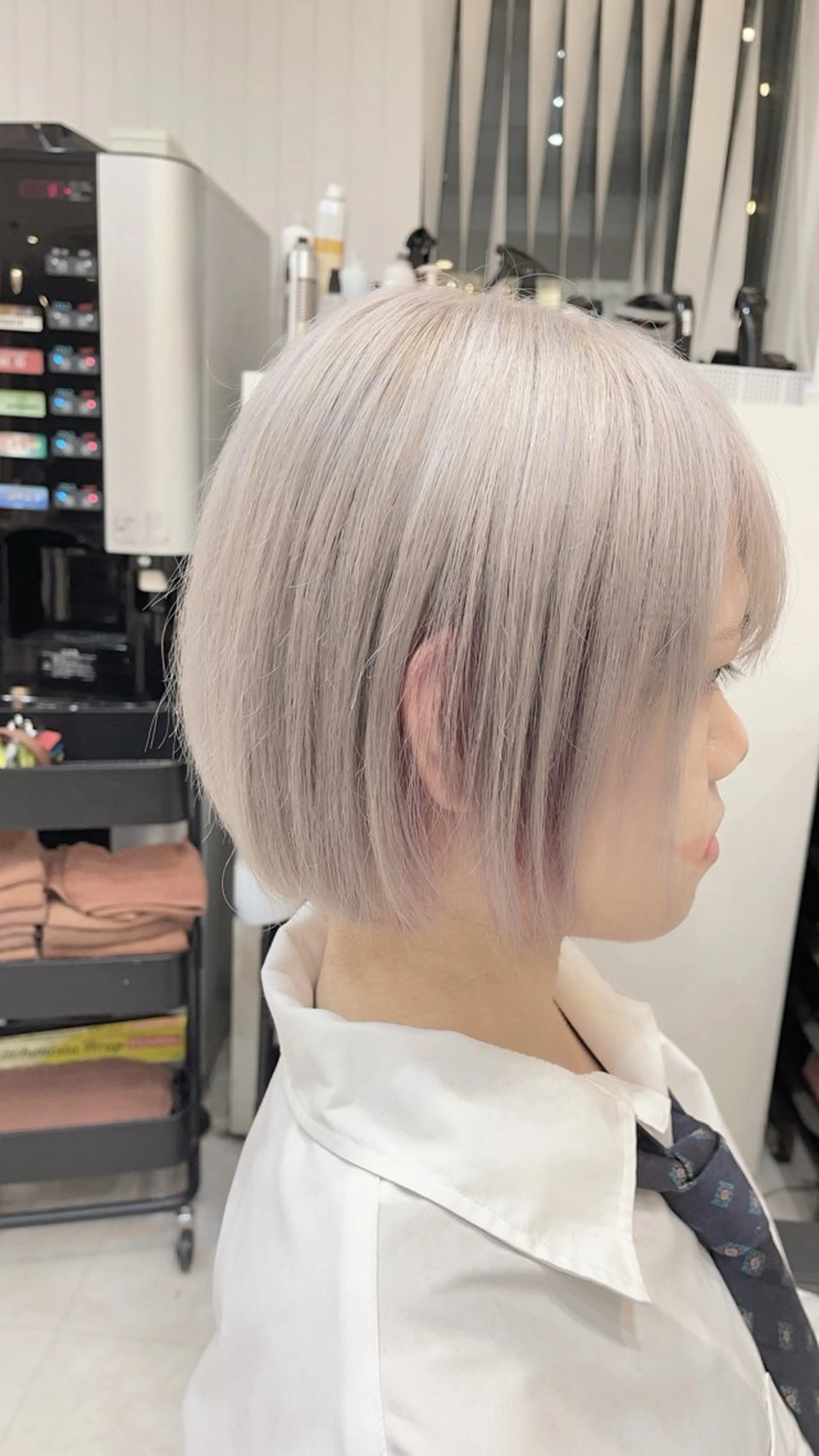 【🩵外国人風透明感🧚】ダブルカラー🫧（ケアブリーチ料金）+保湿ケアTR　10000の写真