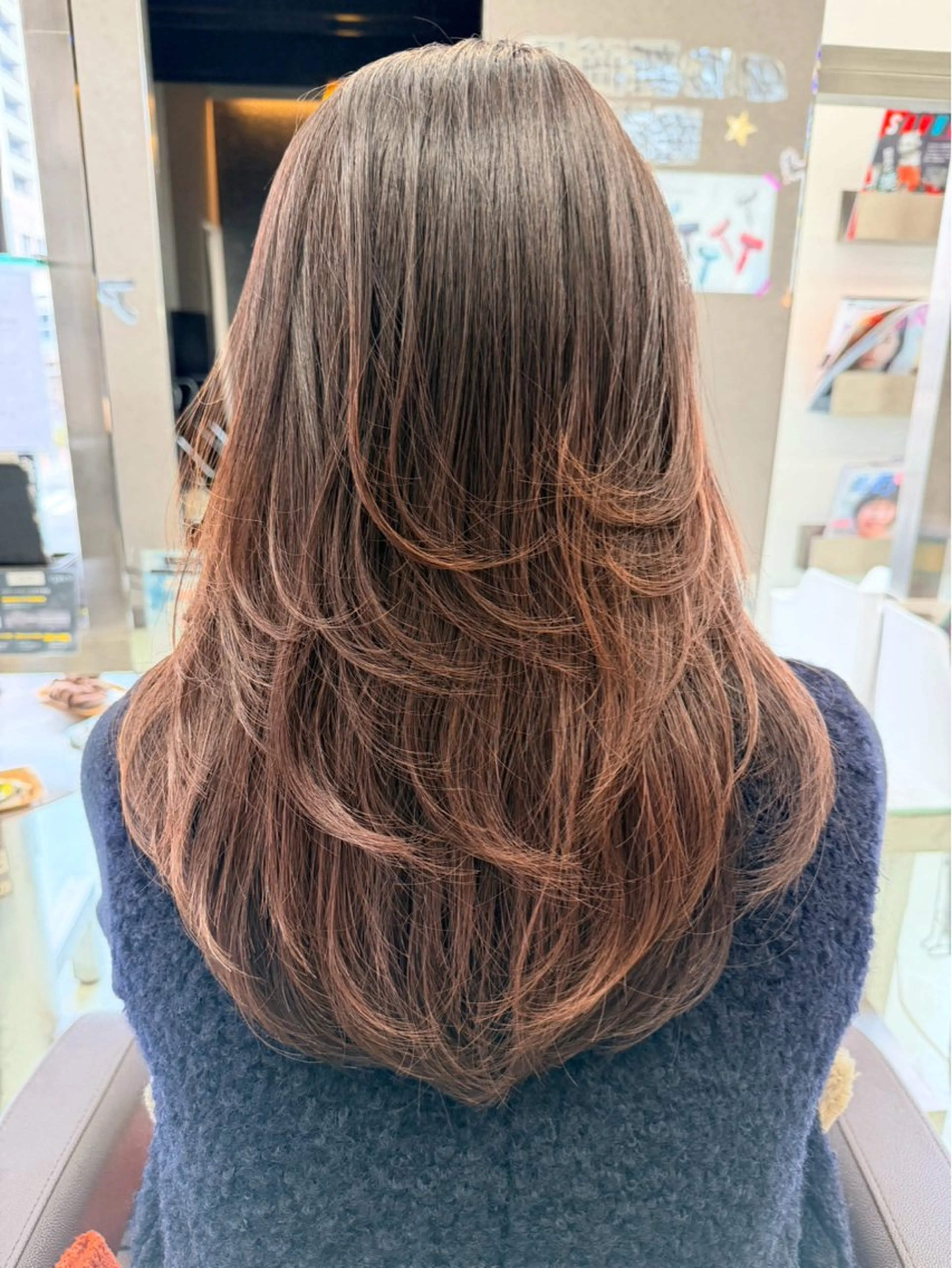 ロング カラー カット ヘアカラー 野田阪神/レイヤー/ ハイライト/yuuのヘアスタイル