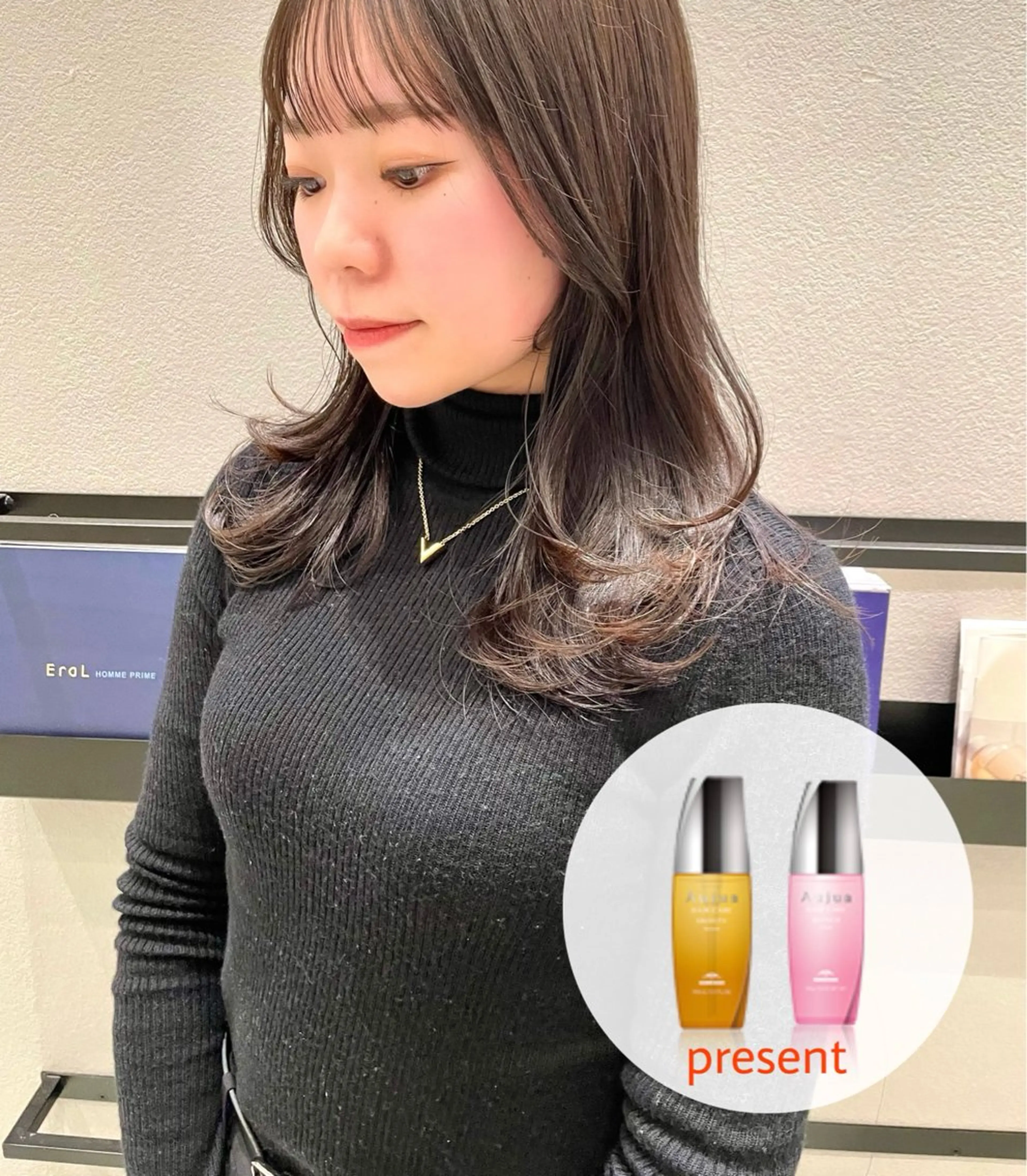 ロング カラー ベージュカラー オリーブベージュ レイヤーカット トリートメント BELLA/天王寺/ 似合わせ/木浦心のヘアスタイル