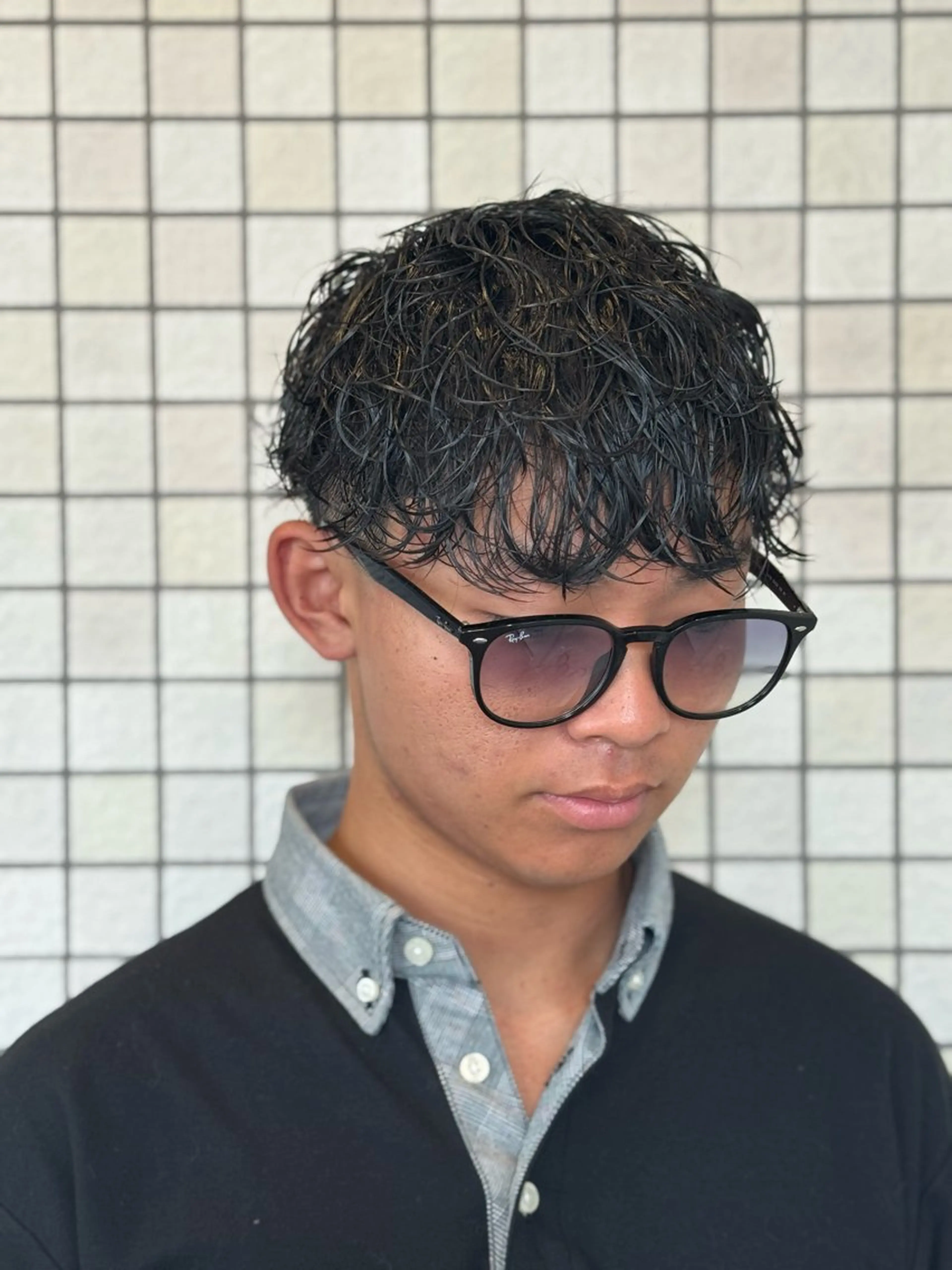 パーマ メンズ leo/ロング／ レイヤーカット⛈️のヘアスタイル