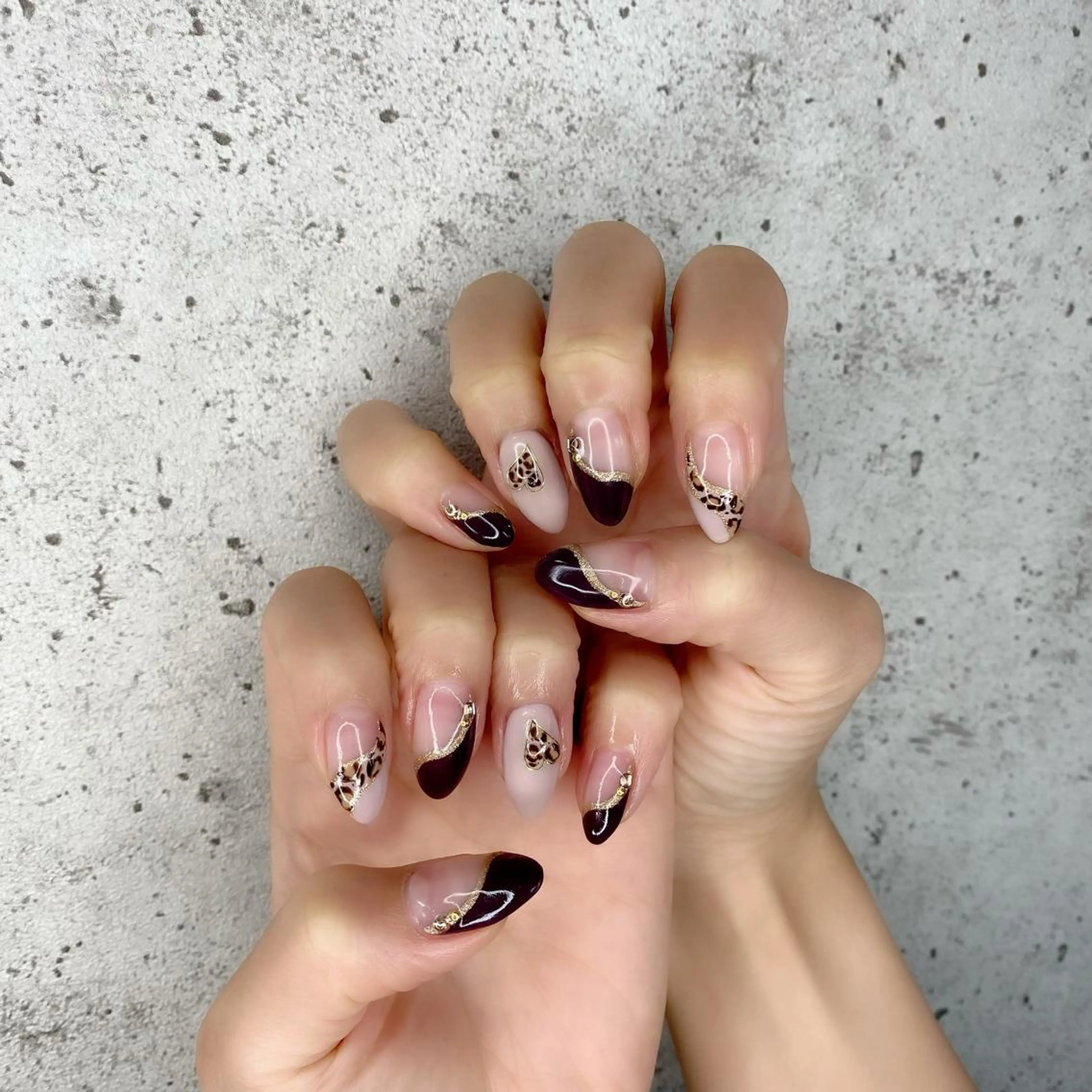 セミロング カラー パーマ ヘアアレンジ メンズ キッズ ネイル マツエク・マツパ アニマル柄 フレンチネイル ハンドネイル Salon Ｋのネイルデザイン