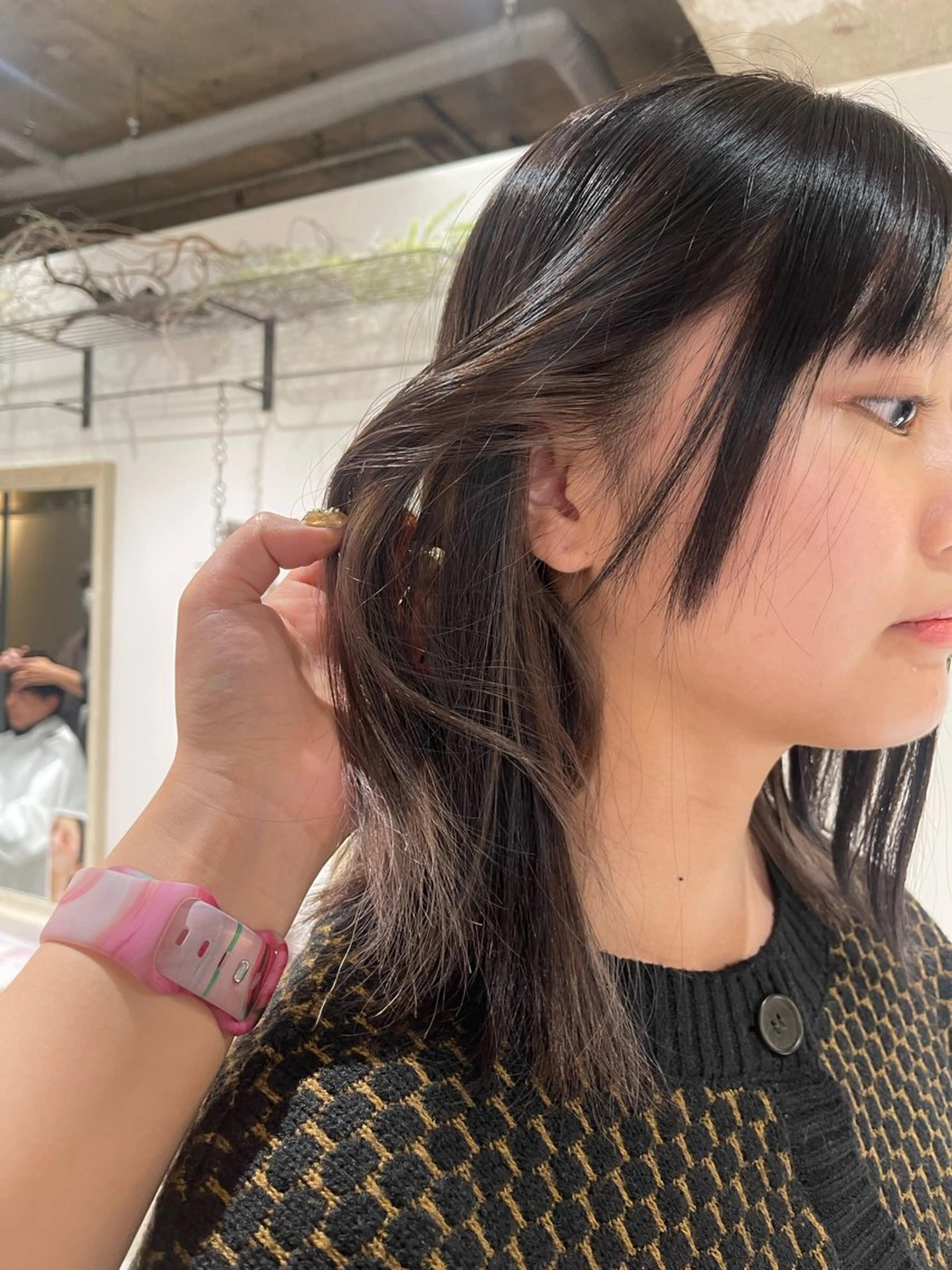 セミロング ヘアカラー ano @anomukuiのヘアスタイル