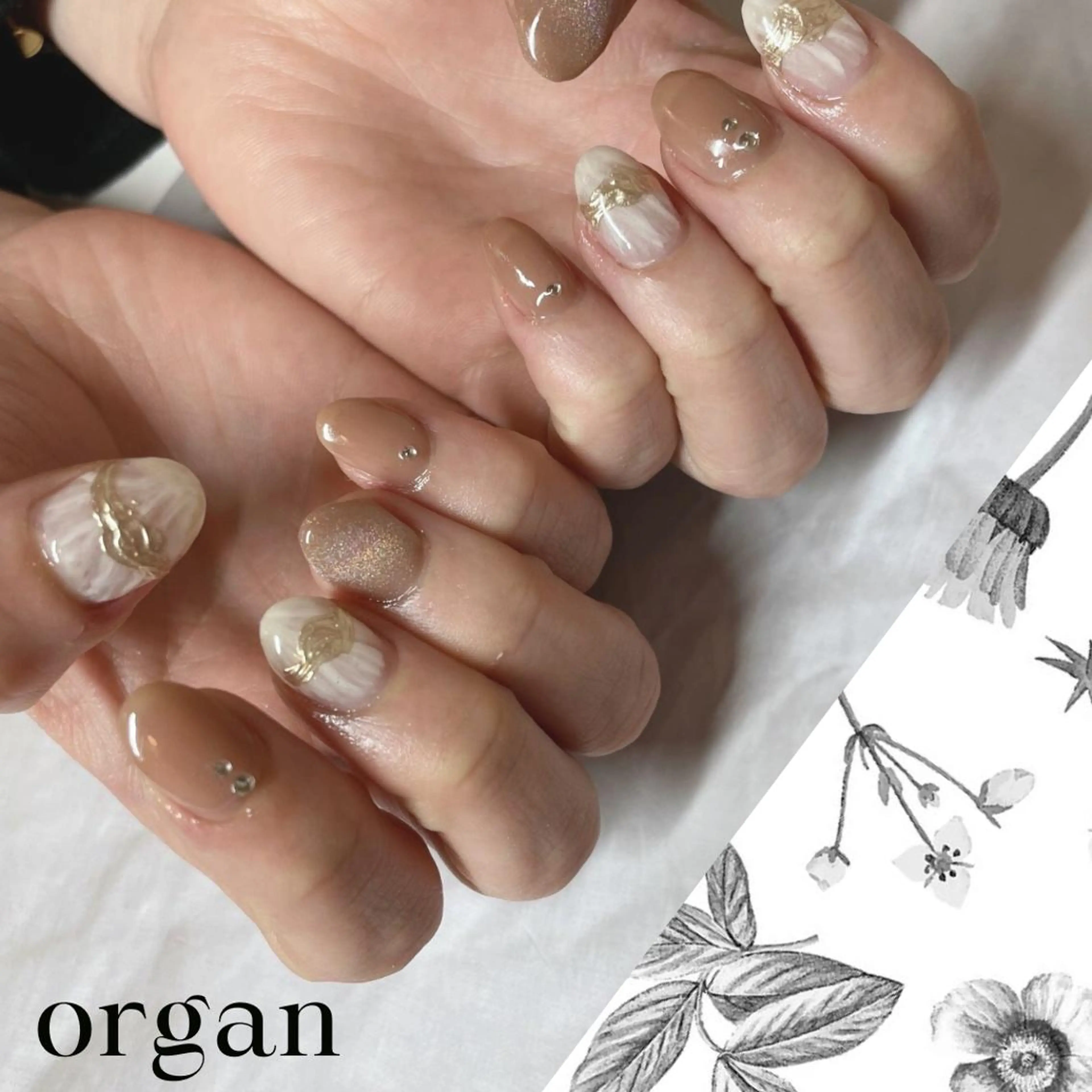 ネイル マグネットネイル ニュアンスネイル 【ＯＲＧＡＮ】 nailのネイルデザイン