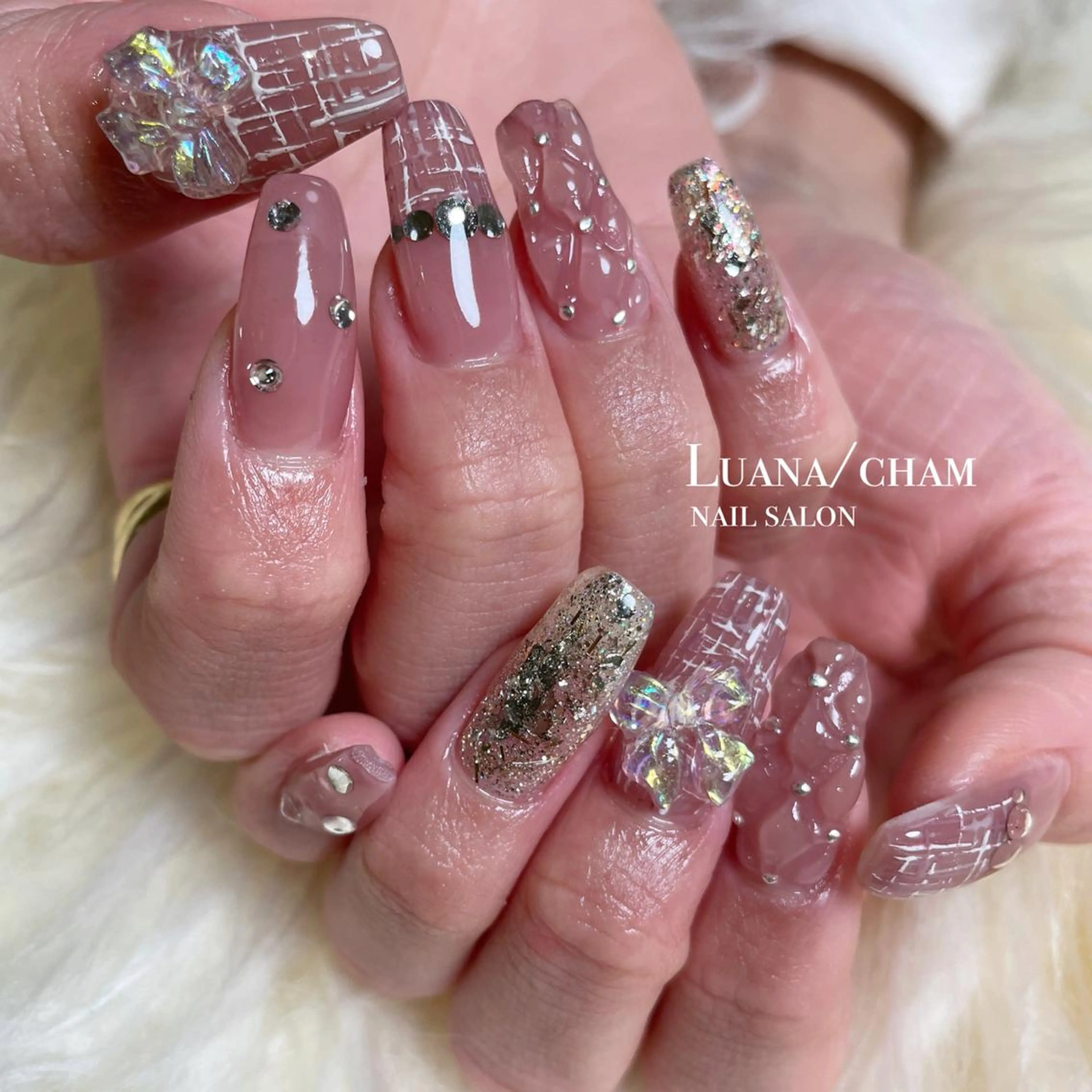 ロング ネイル ハンドネイル nail salon neigeのネイルデザイン