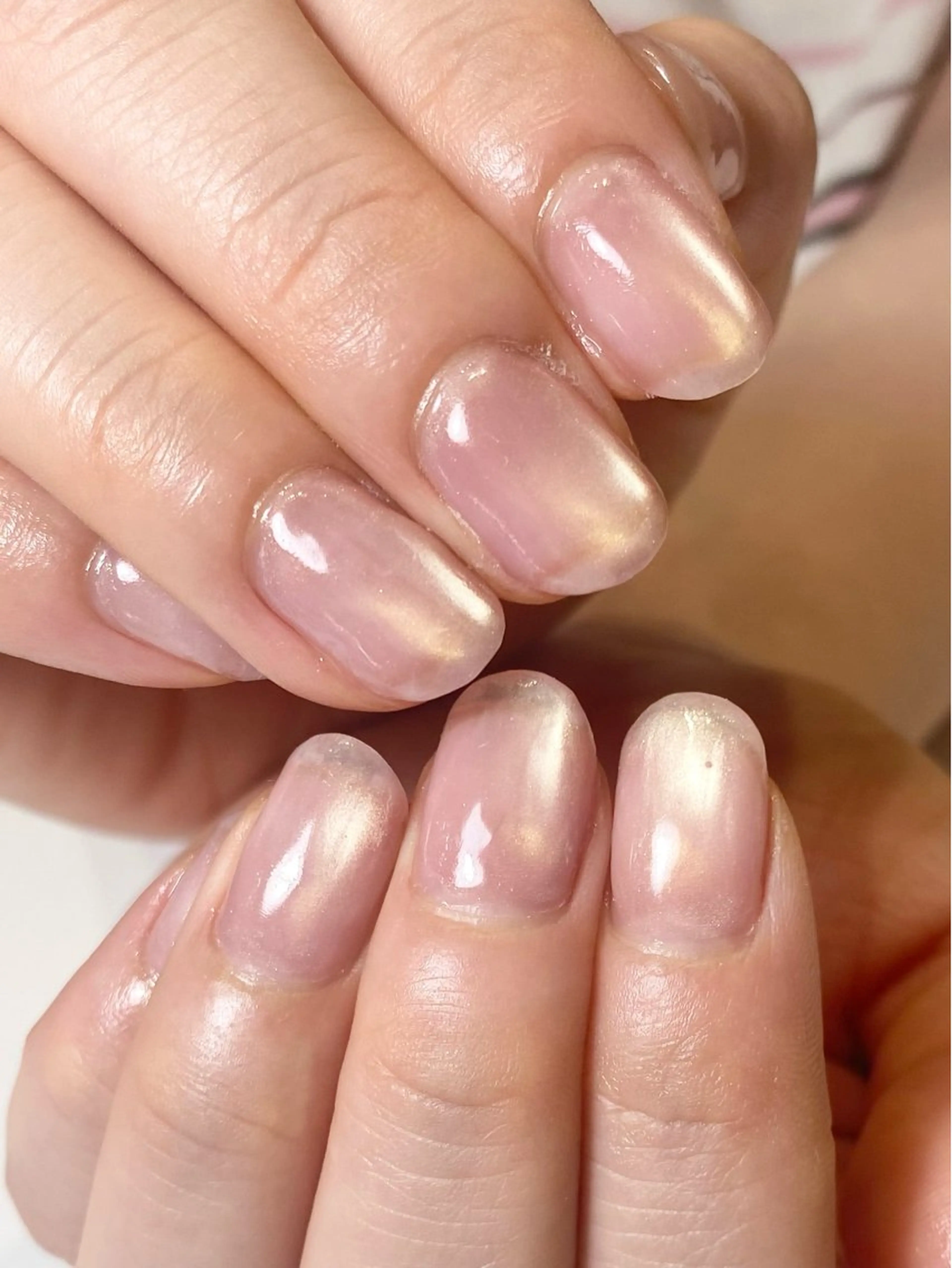 ネイル 氷ネイル・うるうるネイル ピンク ハンドネイル Cia_Nail Eriのネイルデザイン