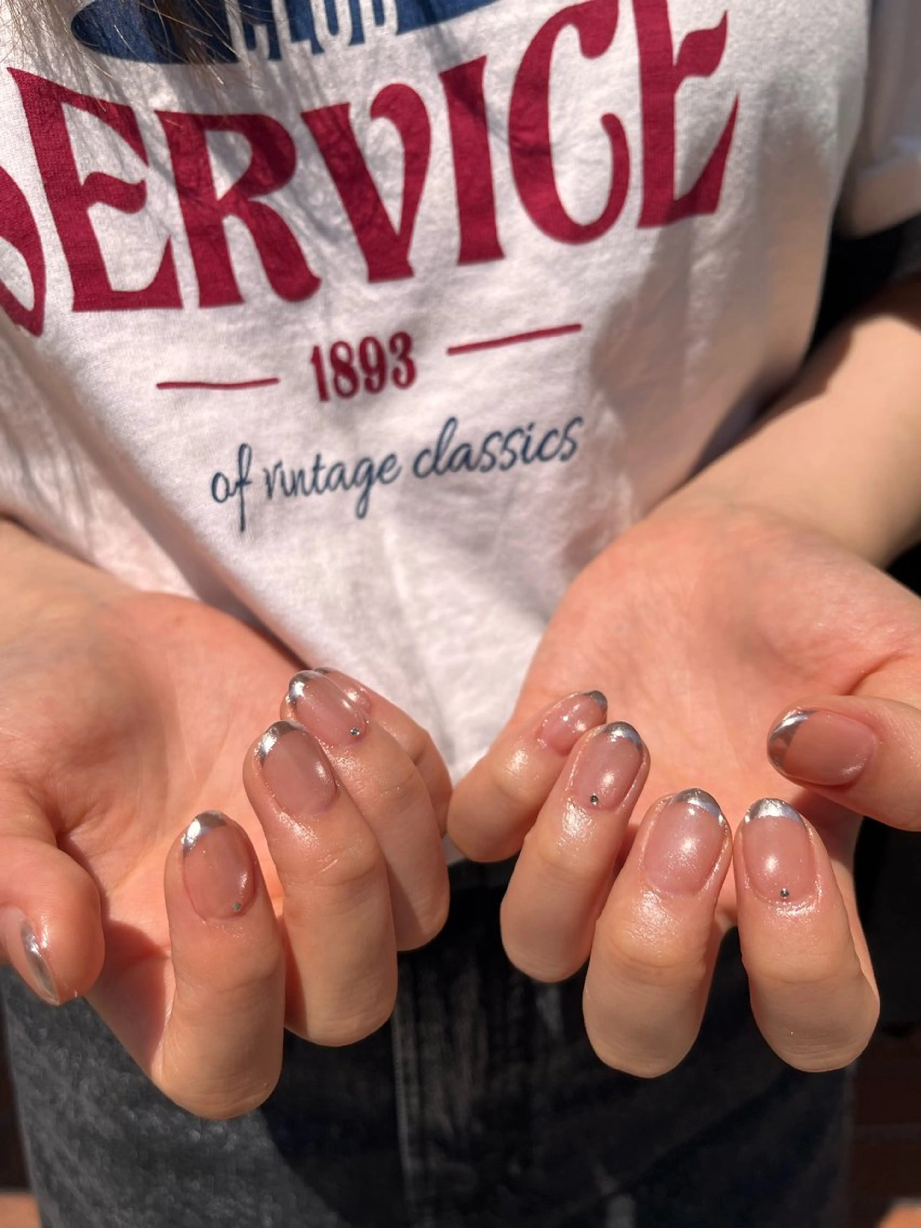 ネイル フレンチネイル ミラーネイル ballie／小野原 なつみのネイルデザイン