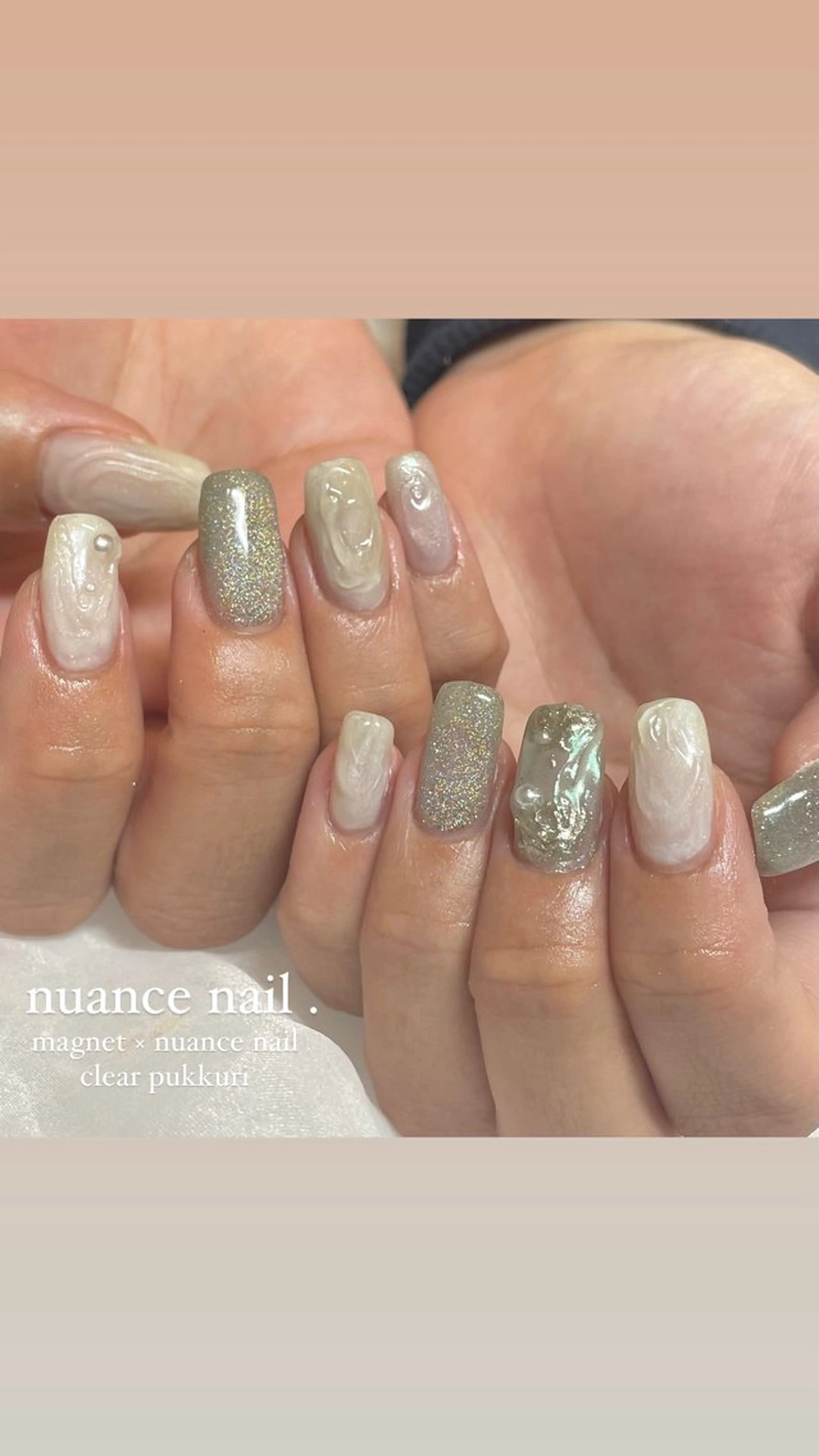 ネイル ハンドネイル 淡色ネイル 🎀moeのネイルデザイン