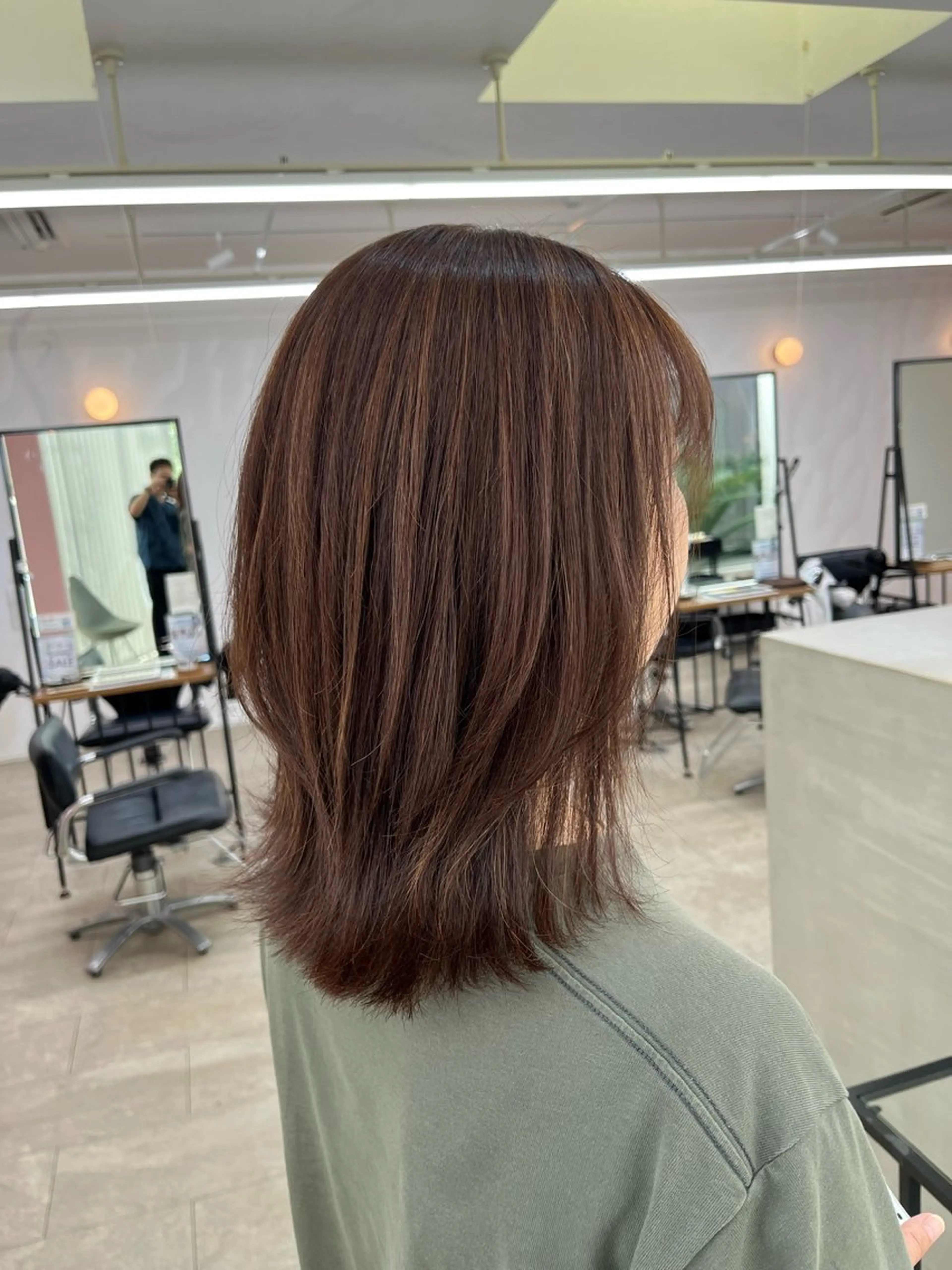 セミロング セミロングレイヤー ハイライト 髪質改善 レイヤーカット トリートメント ヘアカラー トリートメント 髪質改善/増田拓真 金沢市/内灘/美容室のヘアスタイル
