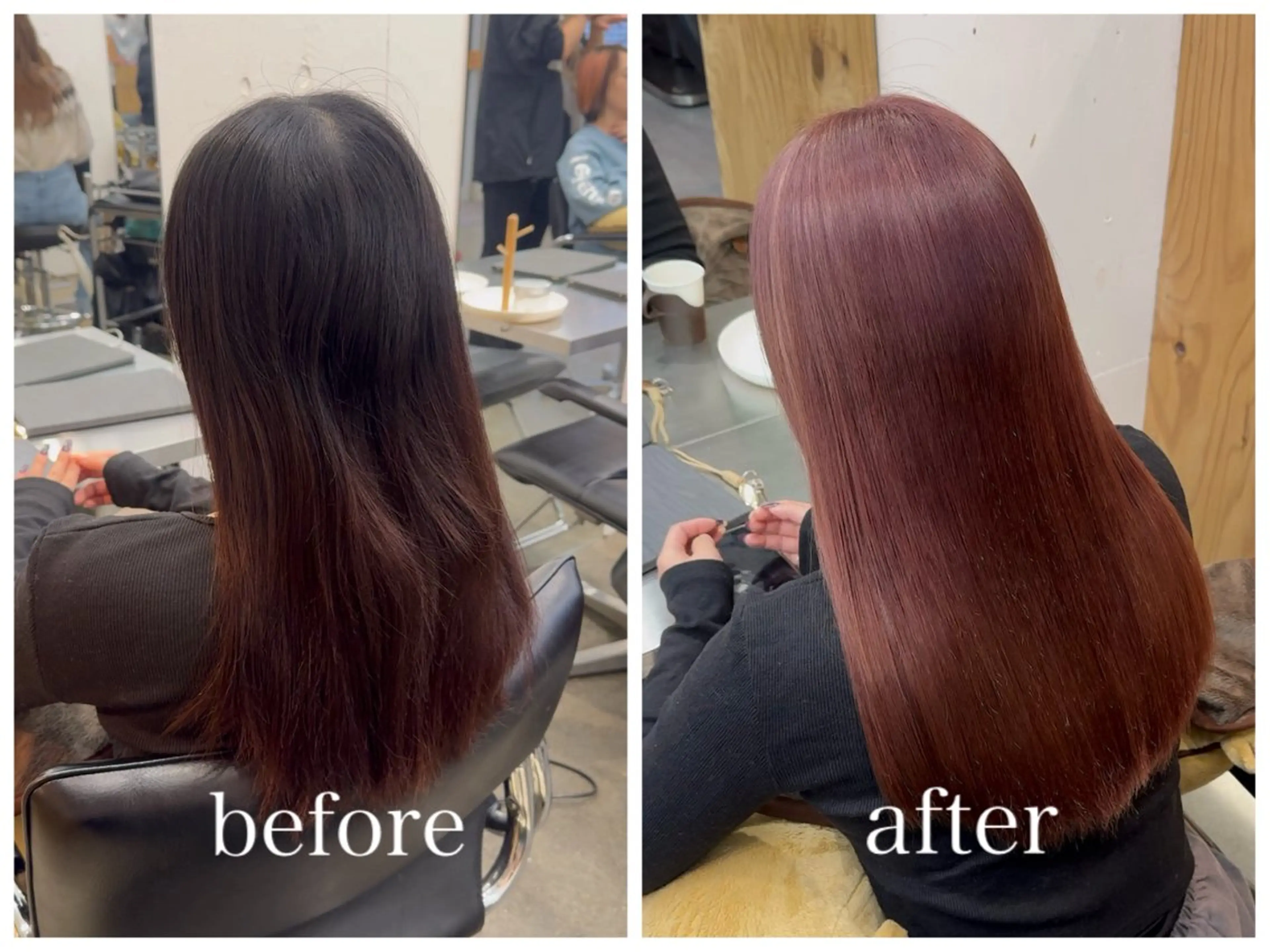 セミロング カラー ベージュカラー ブリーチ ピンクカラー ピンクベージュ 新宿 似合わせカラー HINAのヘアスタイル