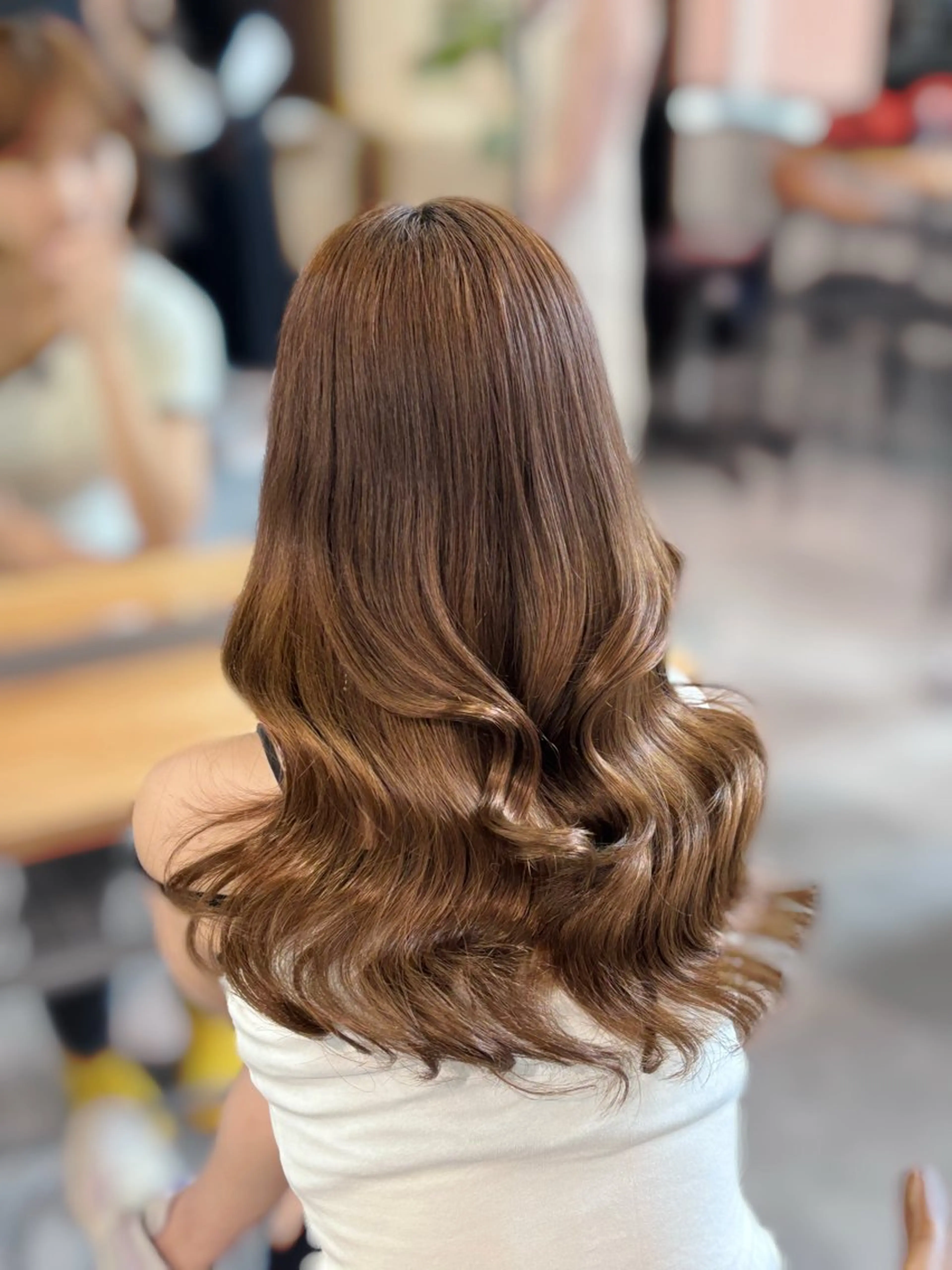 ロング カラー ♥韓国レイヤー/透明 感カラー/顔周りのヘアスタイル