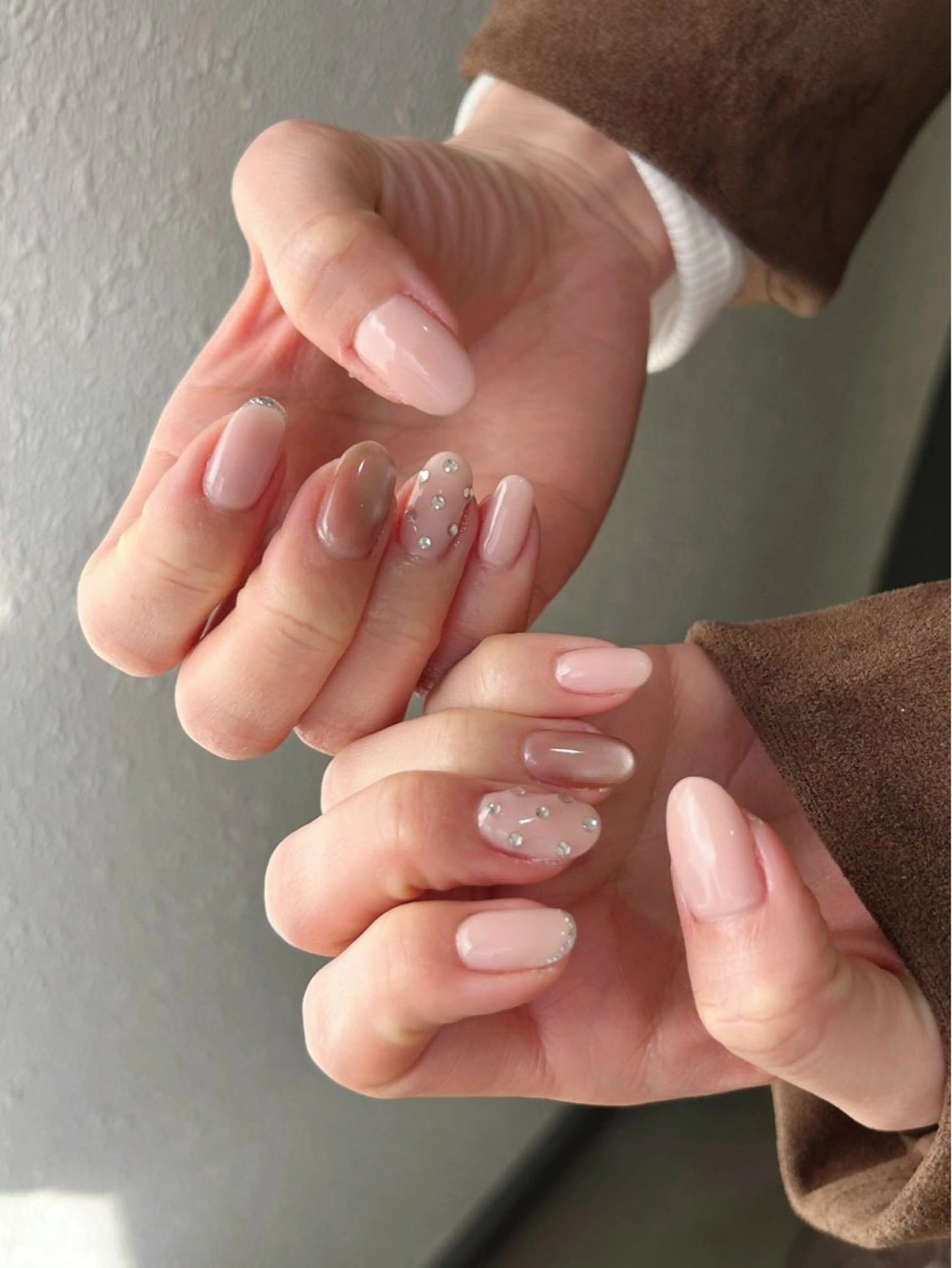 ネイル オーロラネイル 桜ネイル フラワーネイル フットネイル フレンチネイル ハンドネイル kikinail 溝の口のネイルデザイン