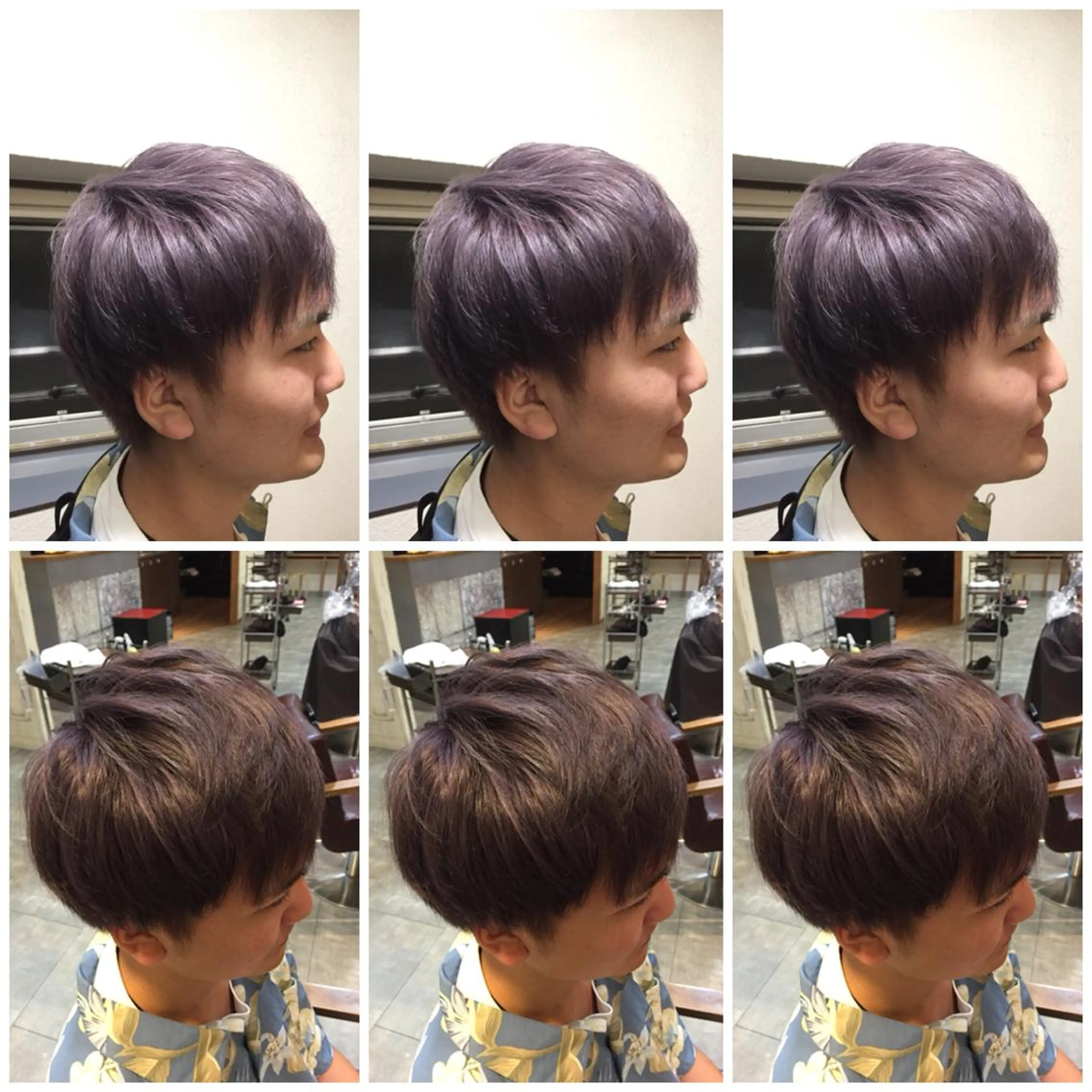ショート カラー メンズ パープルカラー ヘアカラー トリートメント 透明感/ 美髪矯正/田中恭のヘアスタイル