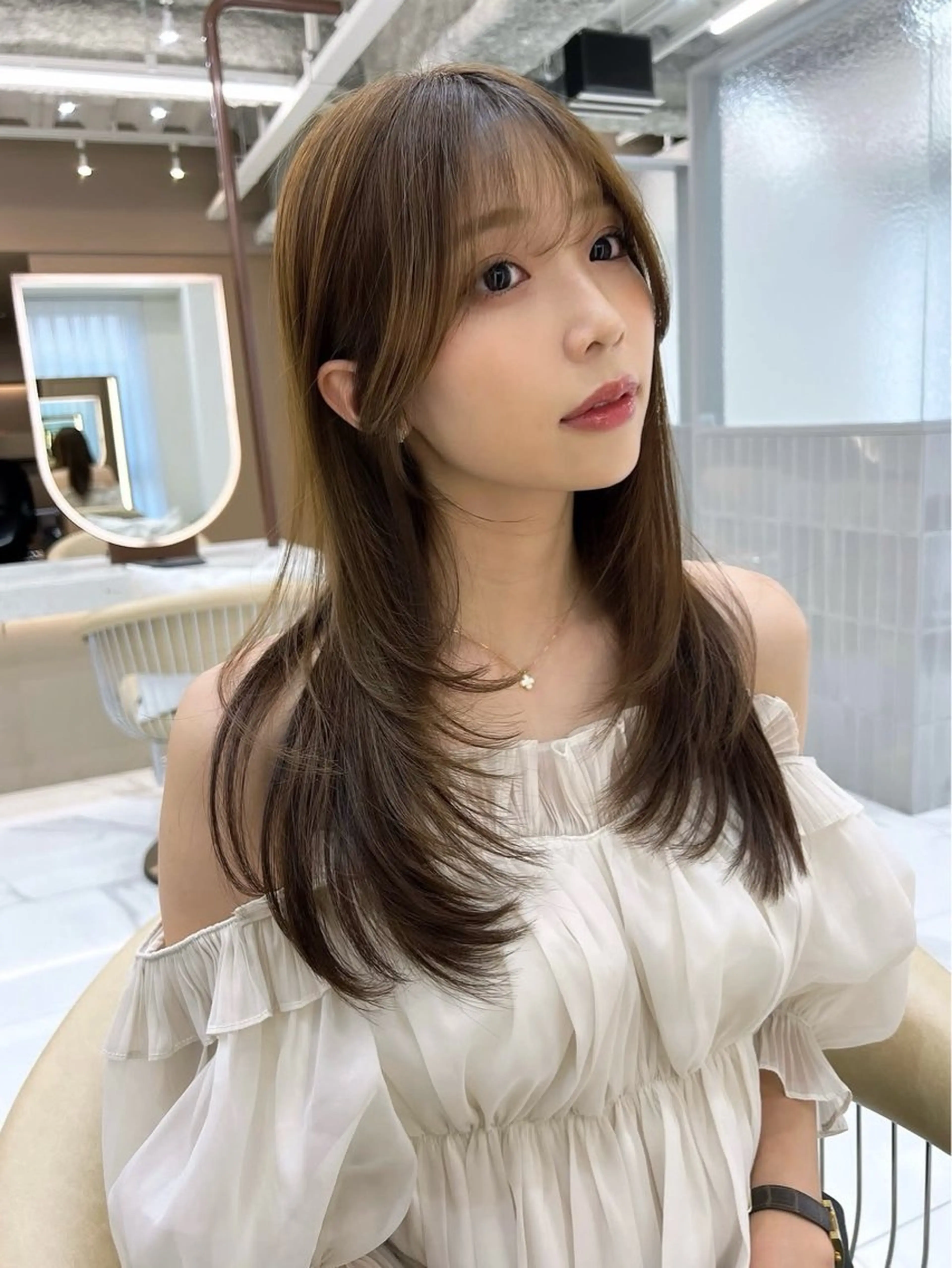 ロング カット ヘアカラー トリートメント ブリーチなし 透明感カラー/松沢のヘアスタイル