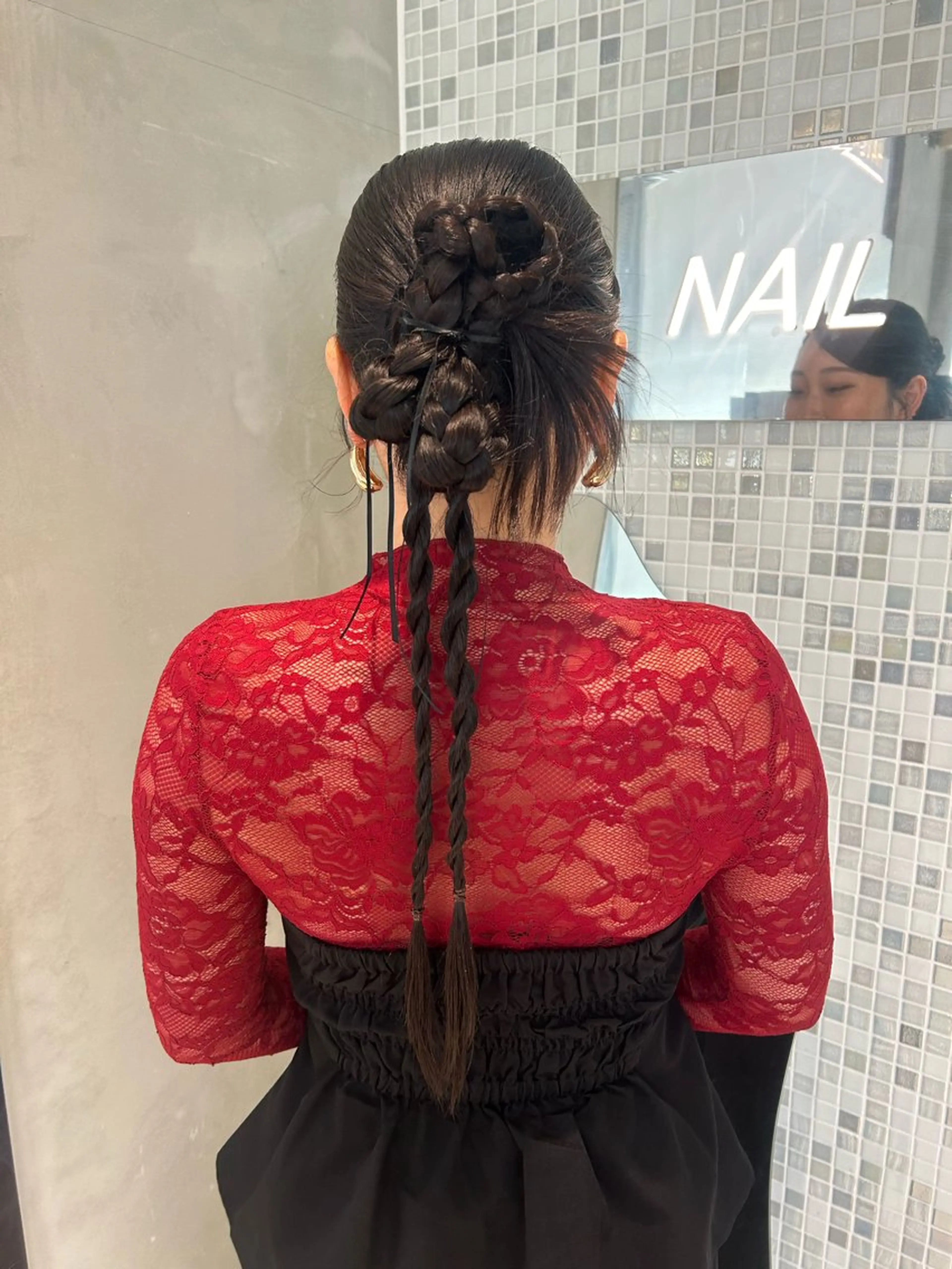 ロング ヘアアレンジ ヘアセット 透明感カラー🫧 nanohaのヘアスタイル