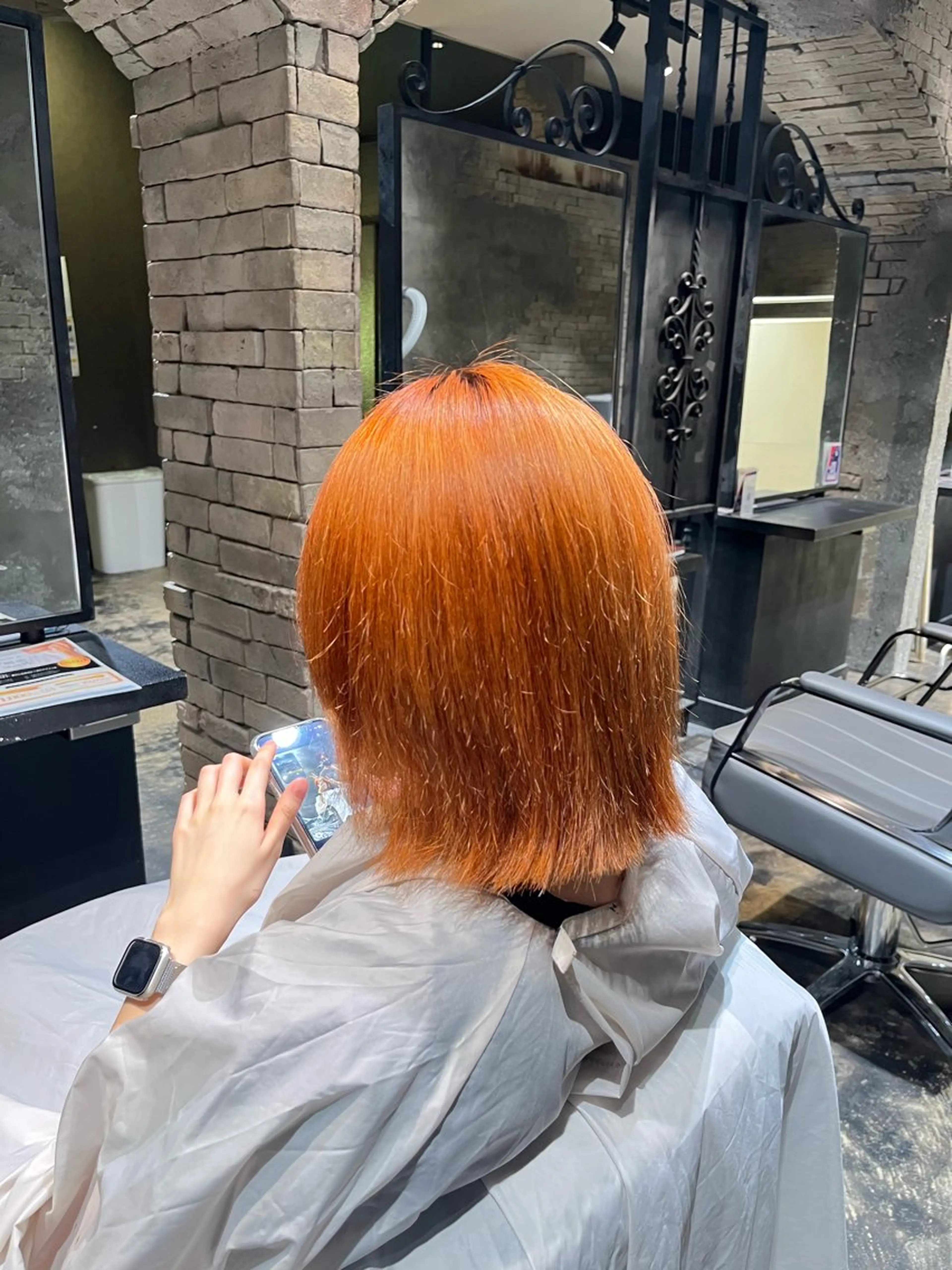 ショート カラー オレンジ ヘアカラー 谷口 琉飛のヘアスタイル