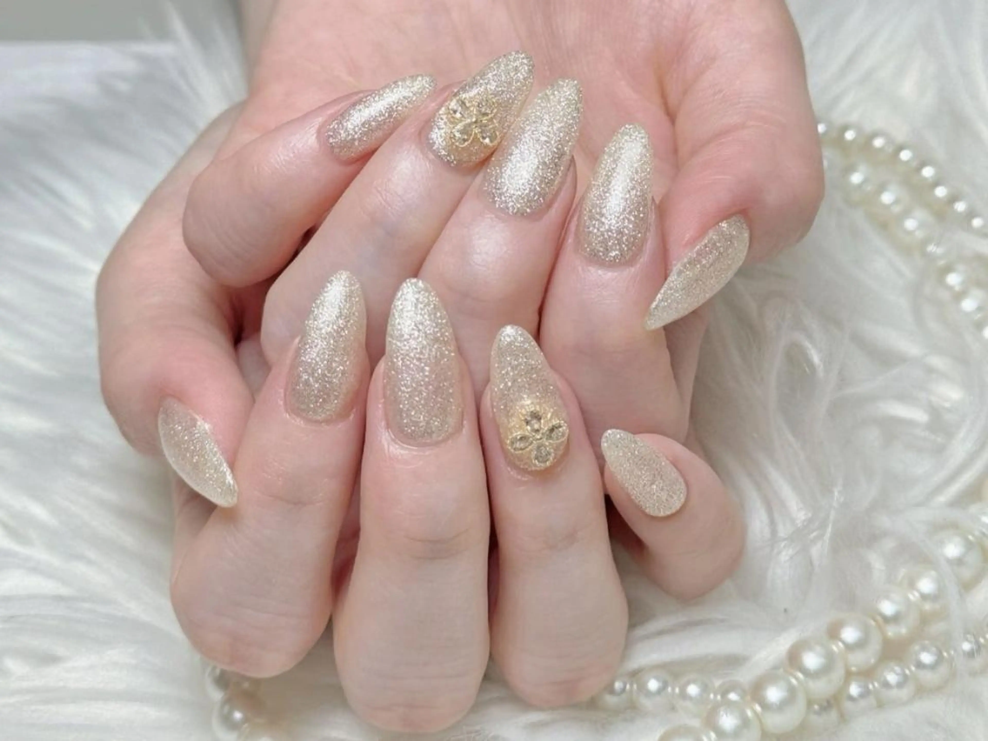 メンズ ネイル アートネイル フレンチネイル ジェルネイル キラキラネイル パラジェル Bloom kabukiのネイルデザイン