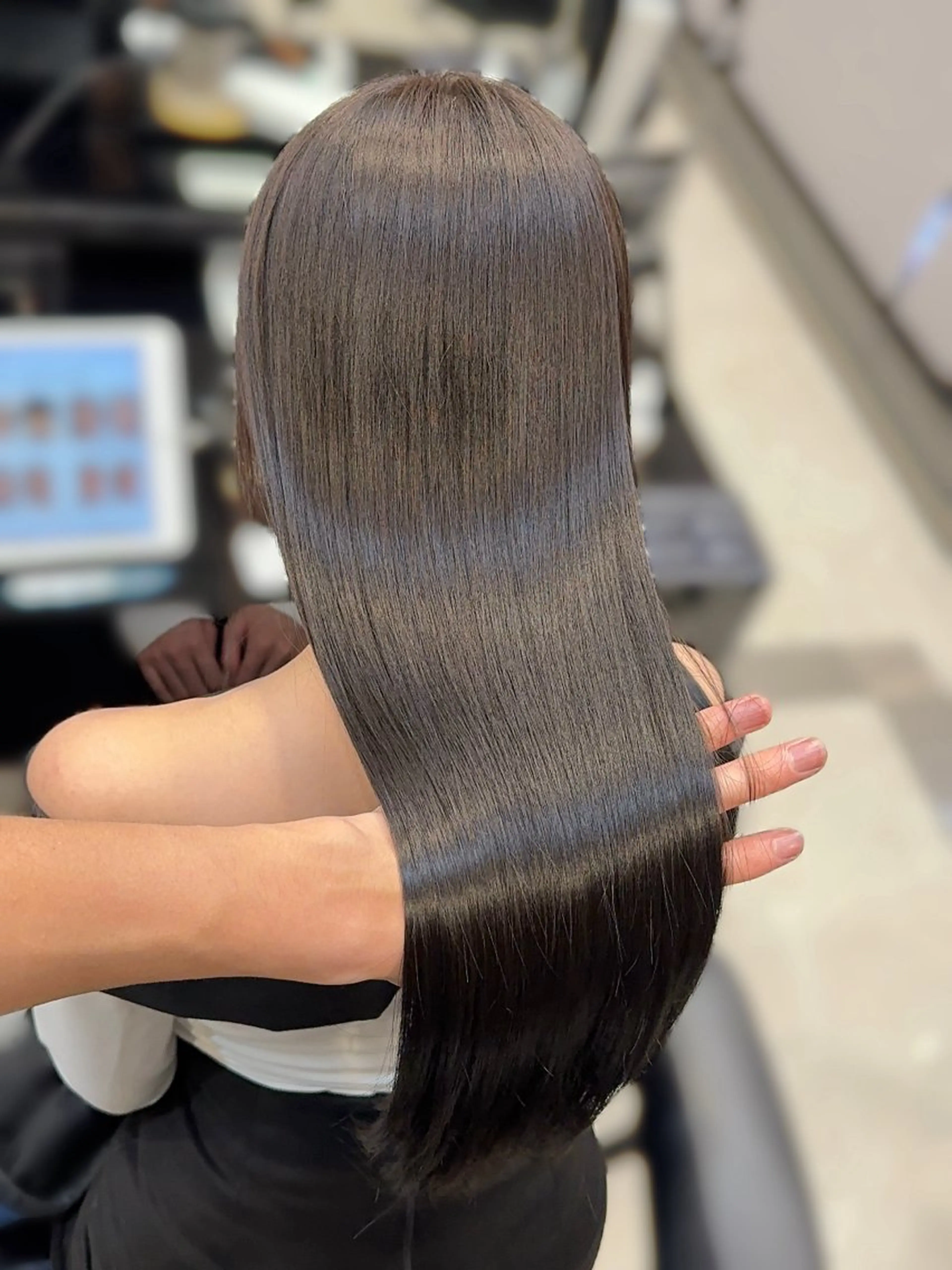 ロング ケアカラー 髪質改善 似合わせカット 縮毛矯正 トリートメント 髪質改善VALETTE福岡天神所属・髪質改善/レイヤー /韓国ヘアNOBUのヘアスタイル