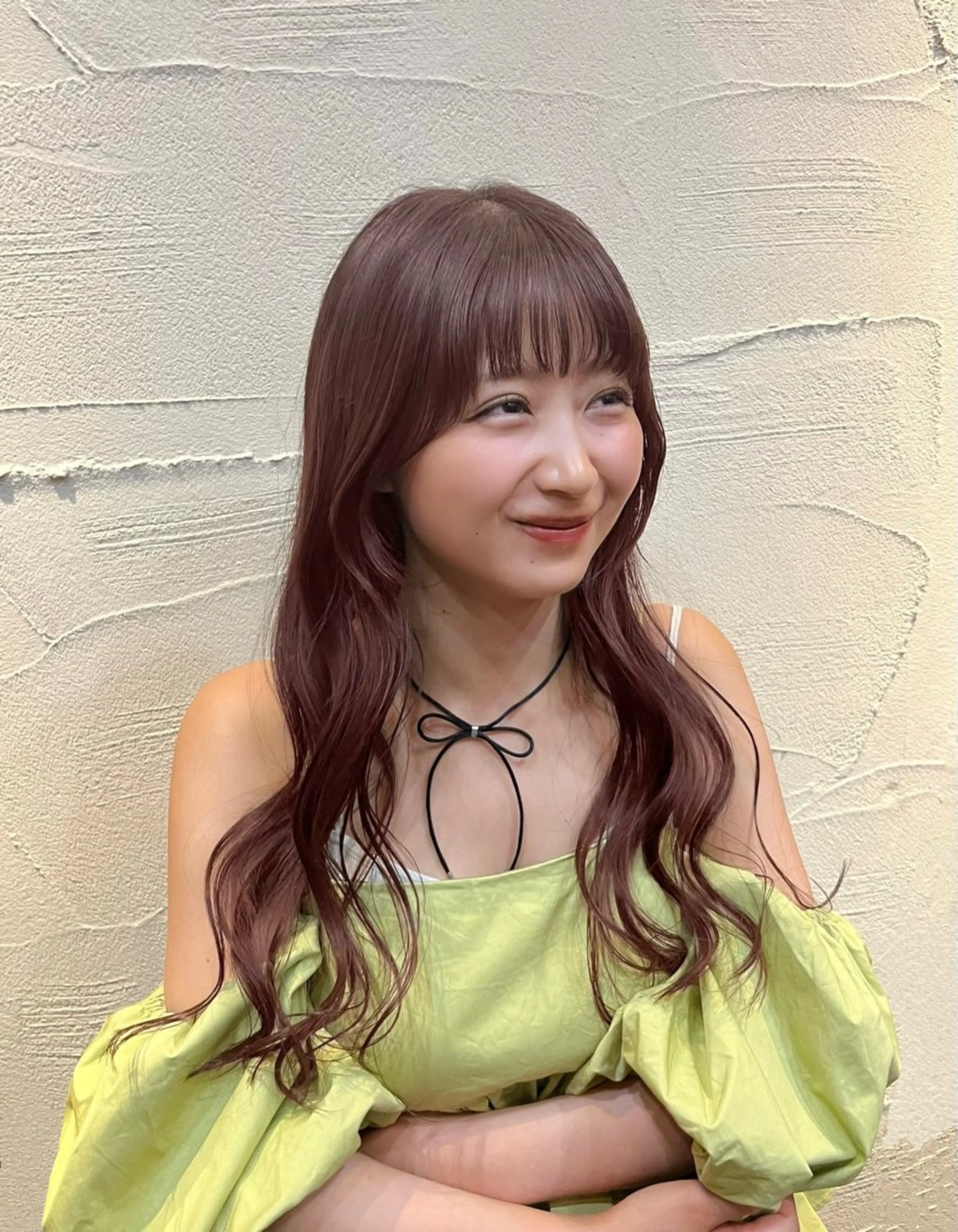 ロング カラー ブリーチ ブラウンカラー ブリーチなしカラー ピンクカラー ピンクブラウン カット ヘアカラー トリートメント 顔まわり/オフィス カラー/青栁優🔆のヘアスタイル