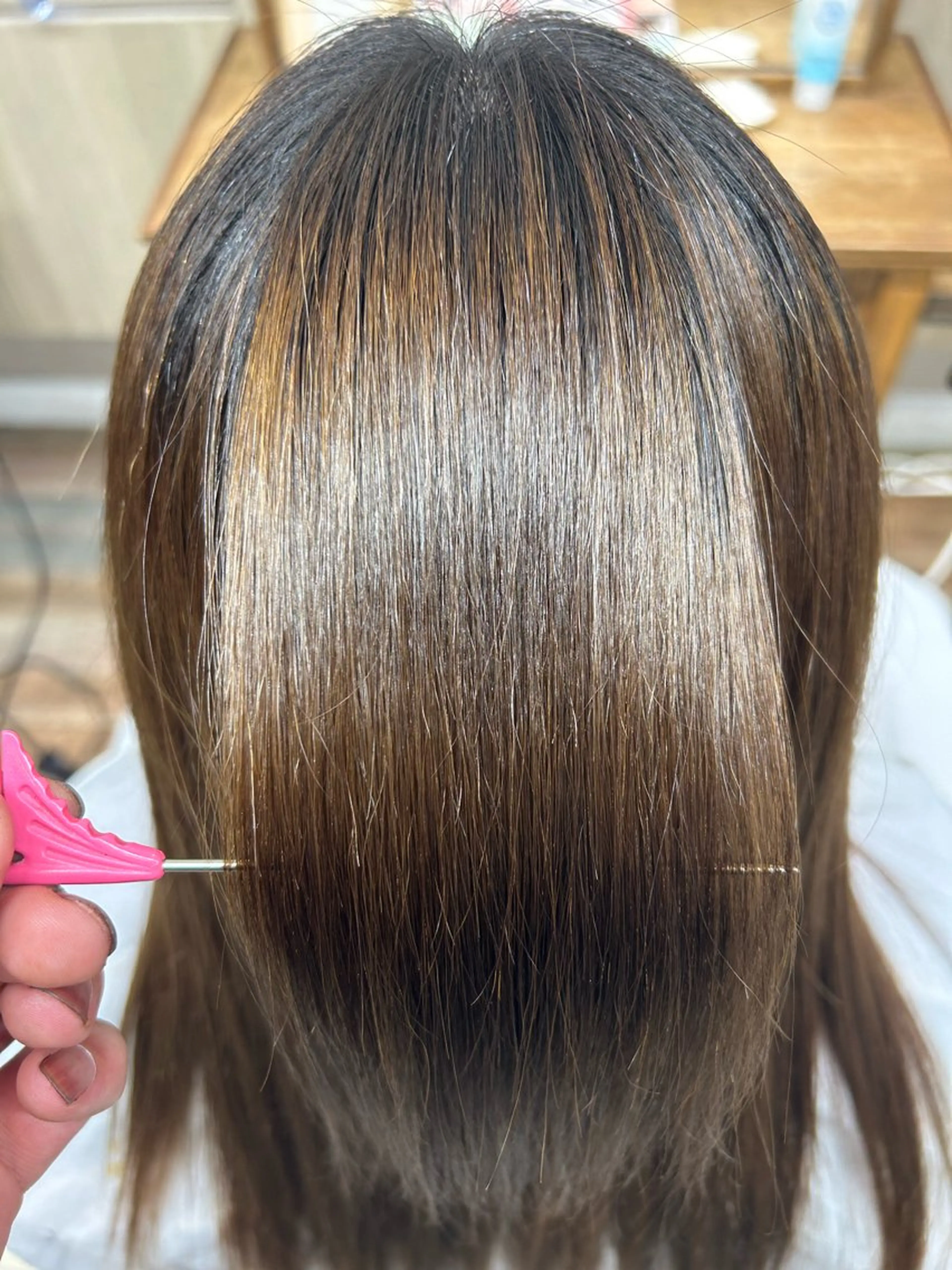 セミロング 縮毛矯正 トリートメント 志賀　輝/ハイライト /縮毛矯正/髪質改善のヘアスタイル