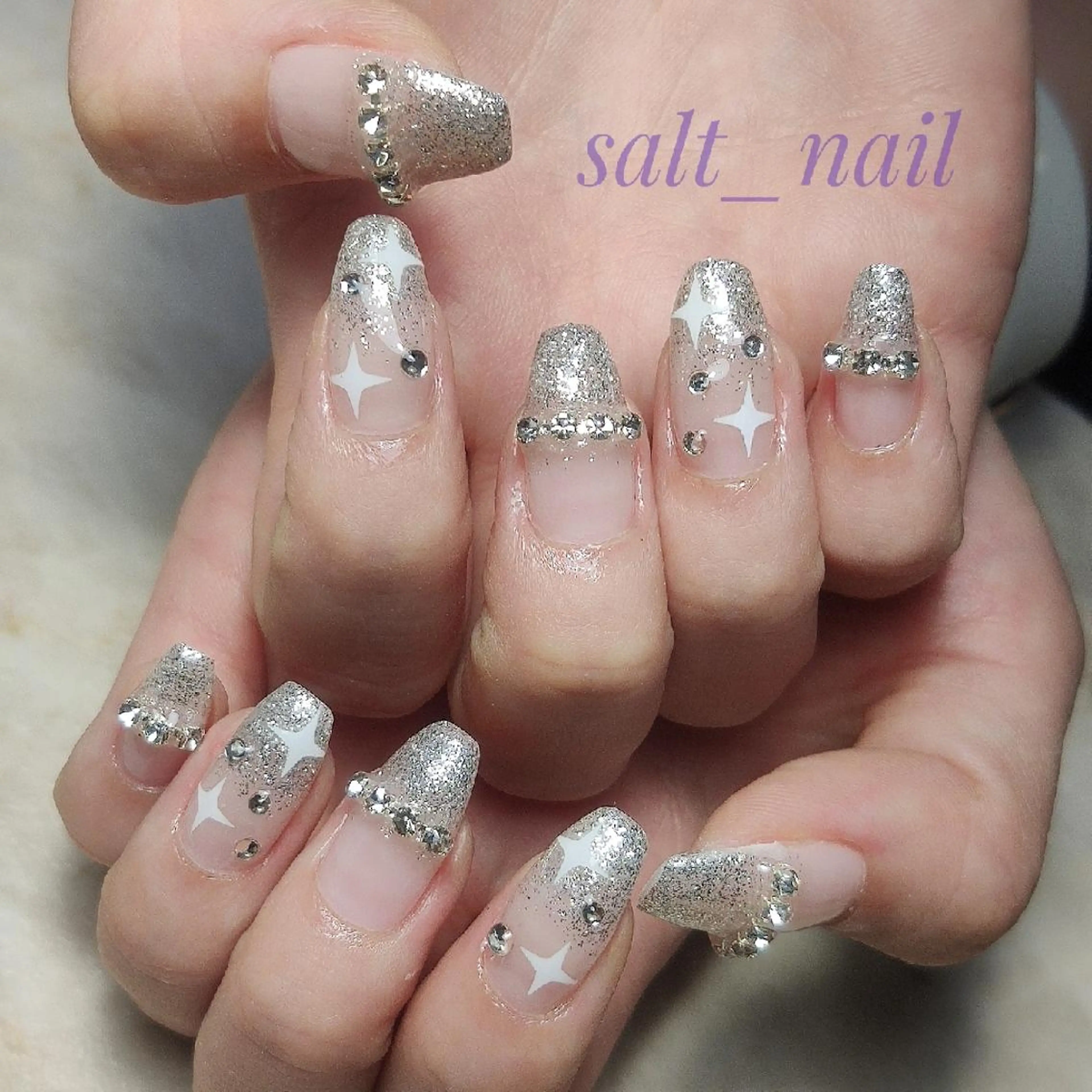 ネイル ラメ(グリッター) 持ち込み ハンドネイル 個人サロン saltnailのネイルデザイン