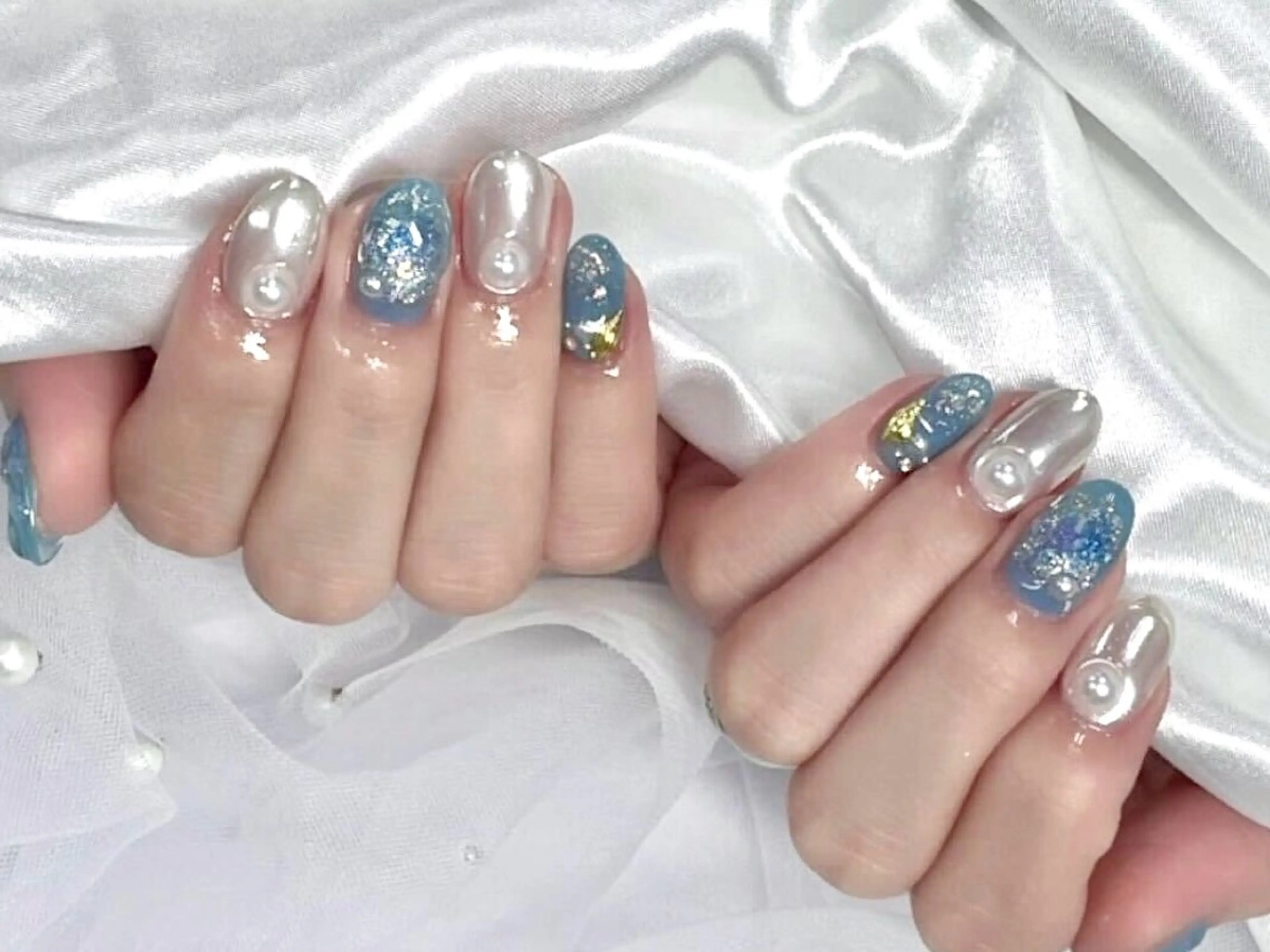ネイル アートネイル ジェルネイル 韓国ネイル 持ち込み パラジェル ハンドネイル Nail Neige🐈🌙のネイルデザイン