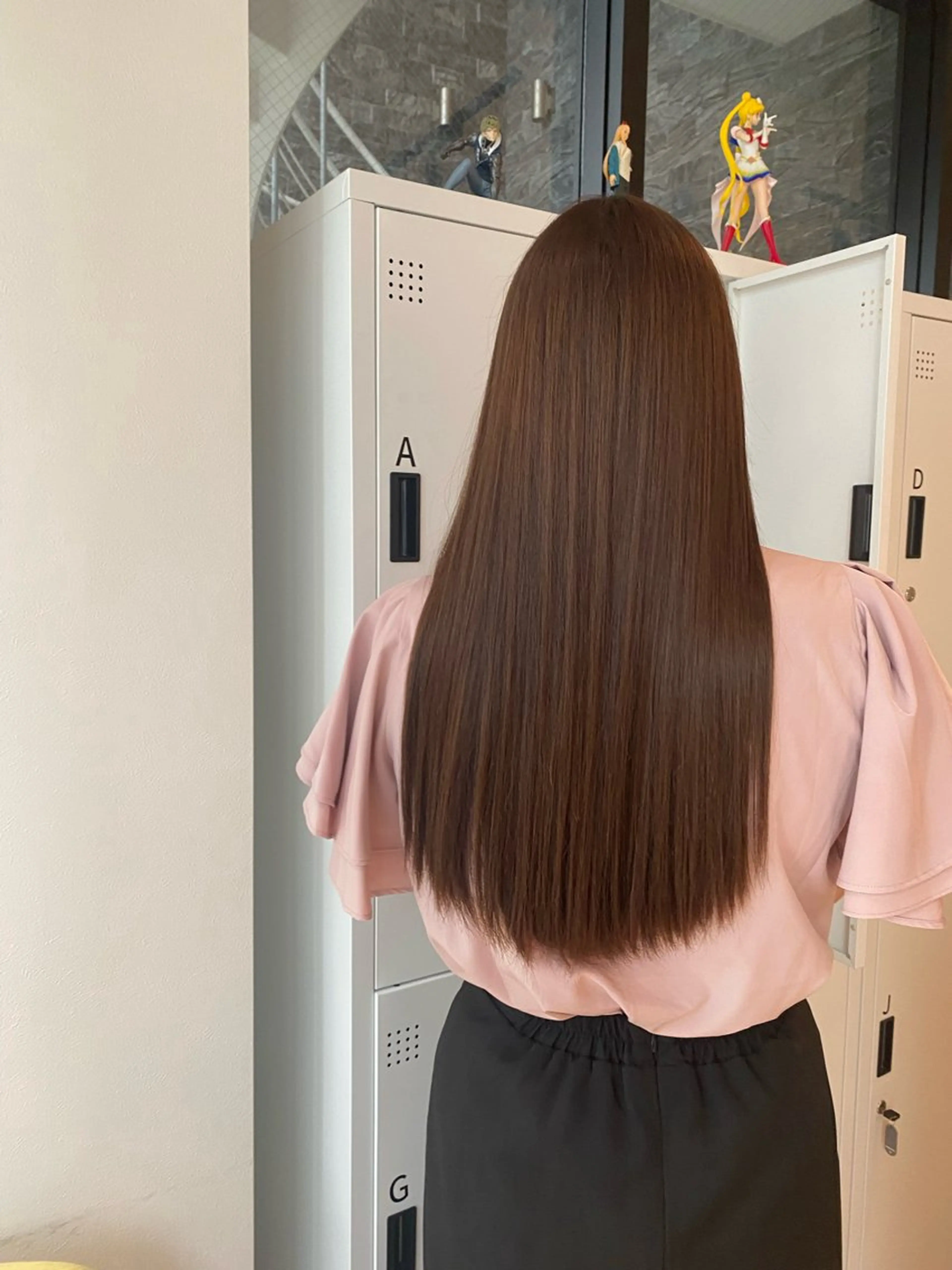 ロング カラー ベージュカラー ブリーチ 透明感カラー ブリーチなしカラー ピンクカラー カット ヘアカラー トリートメント オスズ 🎀´-のヘアスタイル