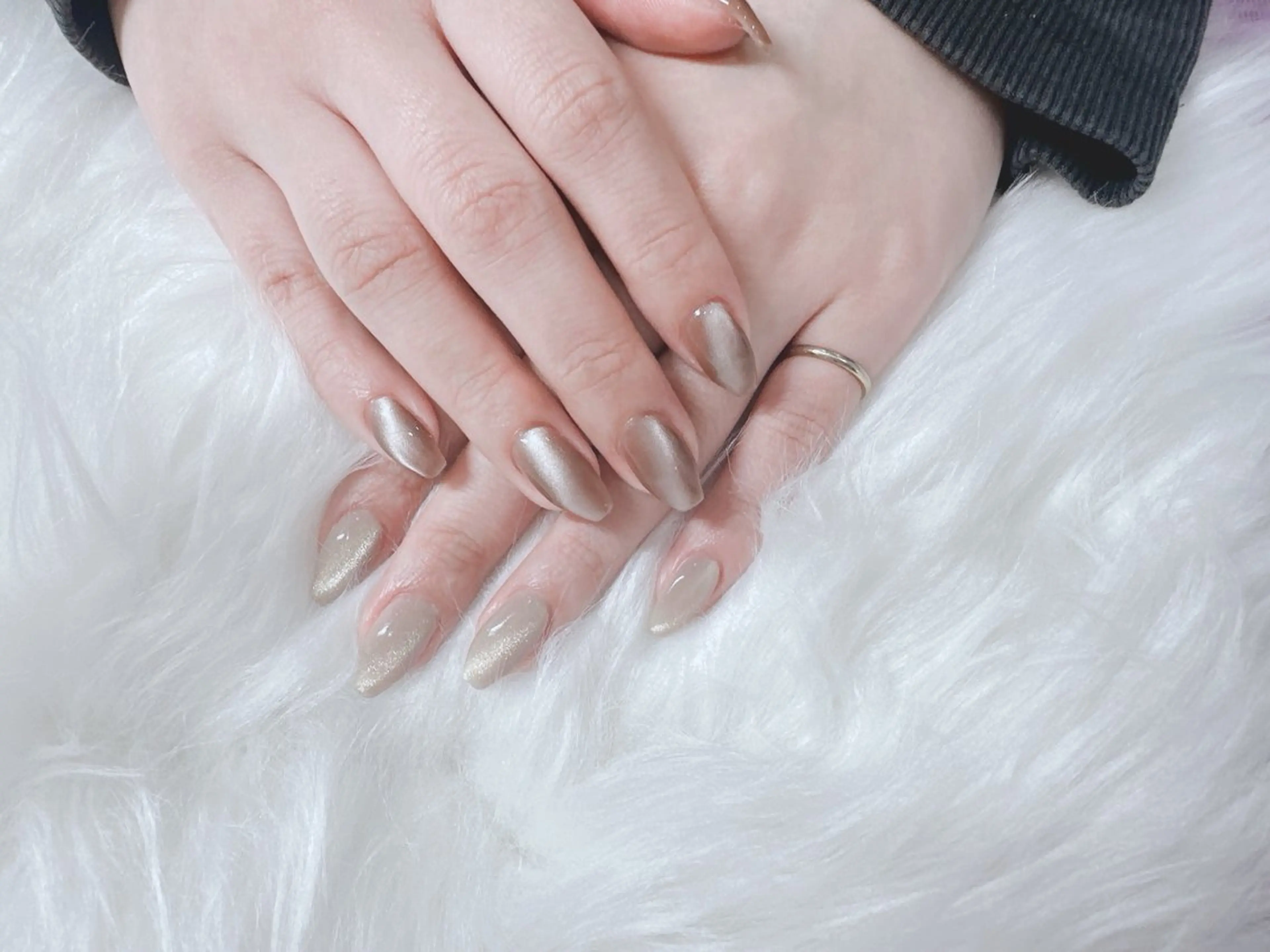 ネイル ブラウン マグネットネイル ホワイト Nail & Personalcolor Ring所属・⭐️Chiharu ⭐️のネイルデザイン