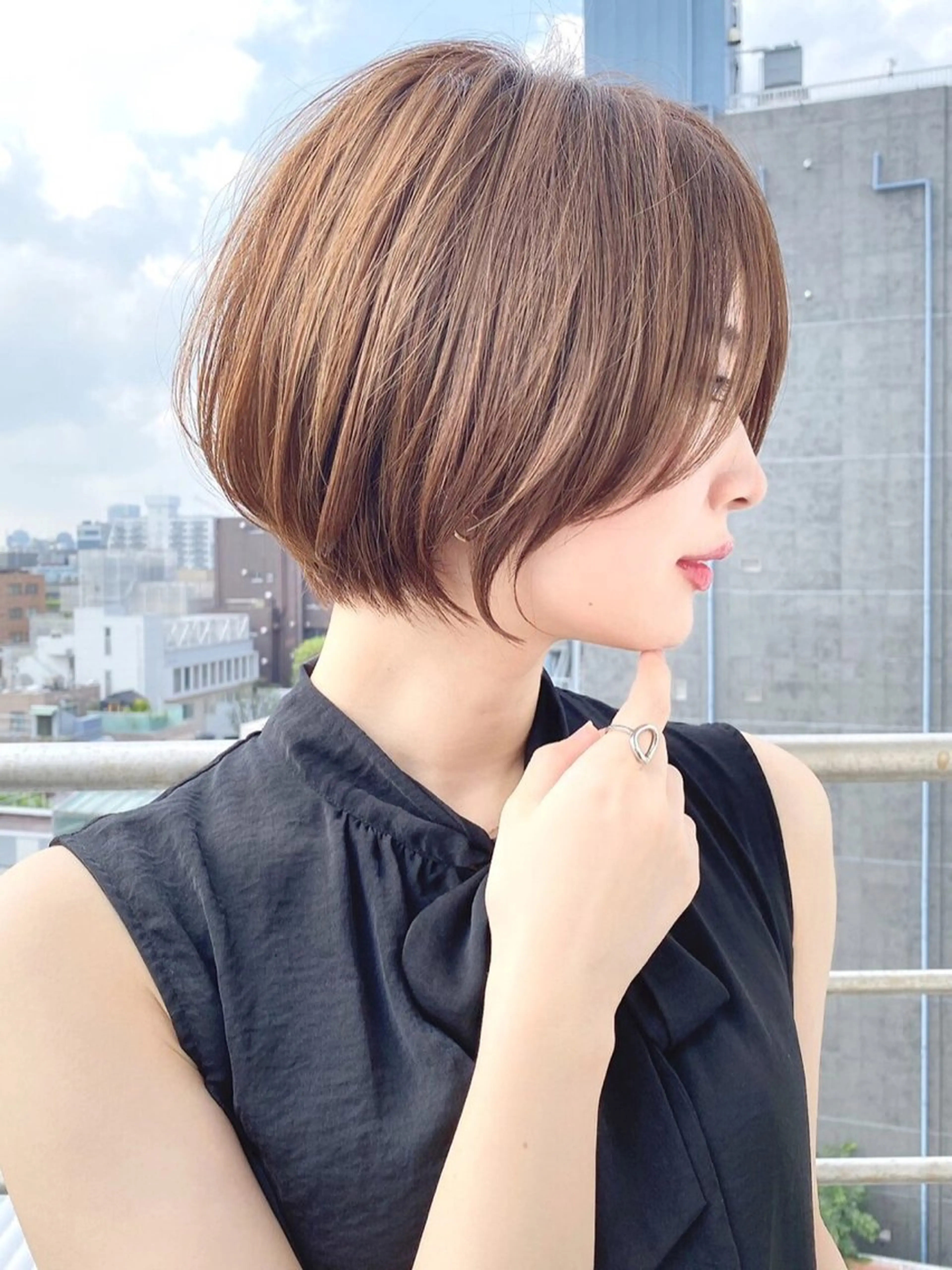 ショート カラー カット ヘアカラー トリートメント Lond Bloom 天神ショート/ボブのヘアスタイル