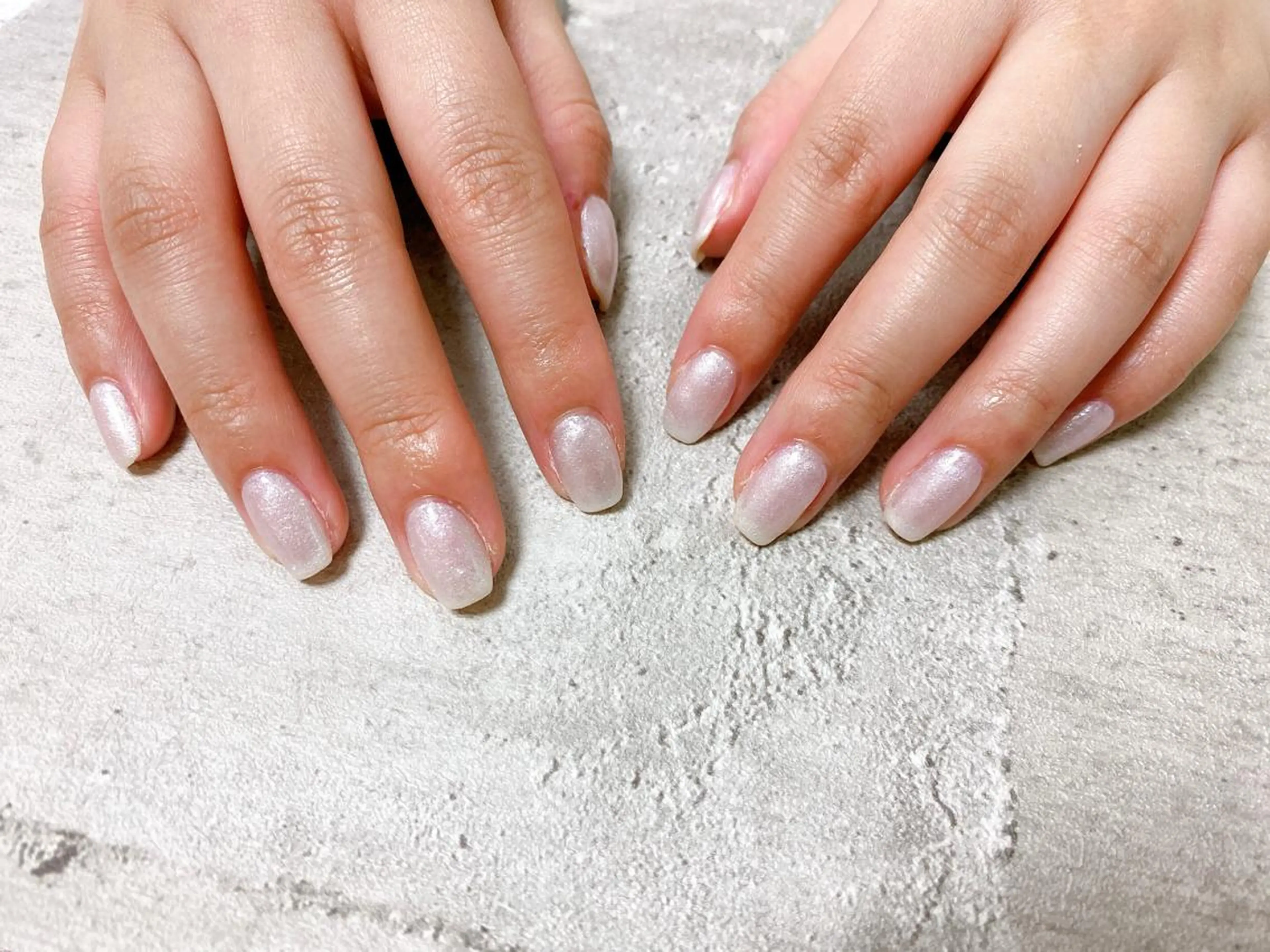 ネイル ラメ(グリッター) ホワイト ハンドネイル Mogu nail 二子玉川のネイルデザイン