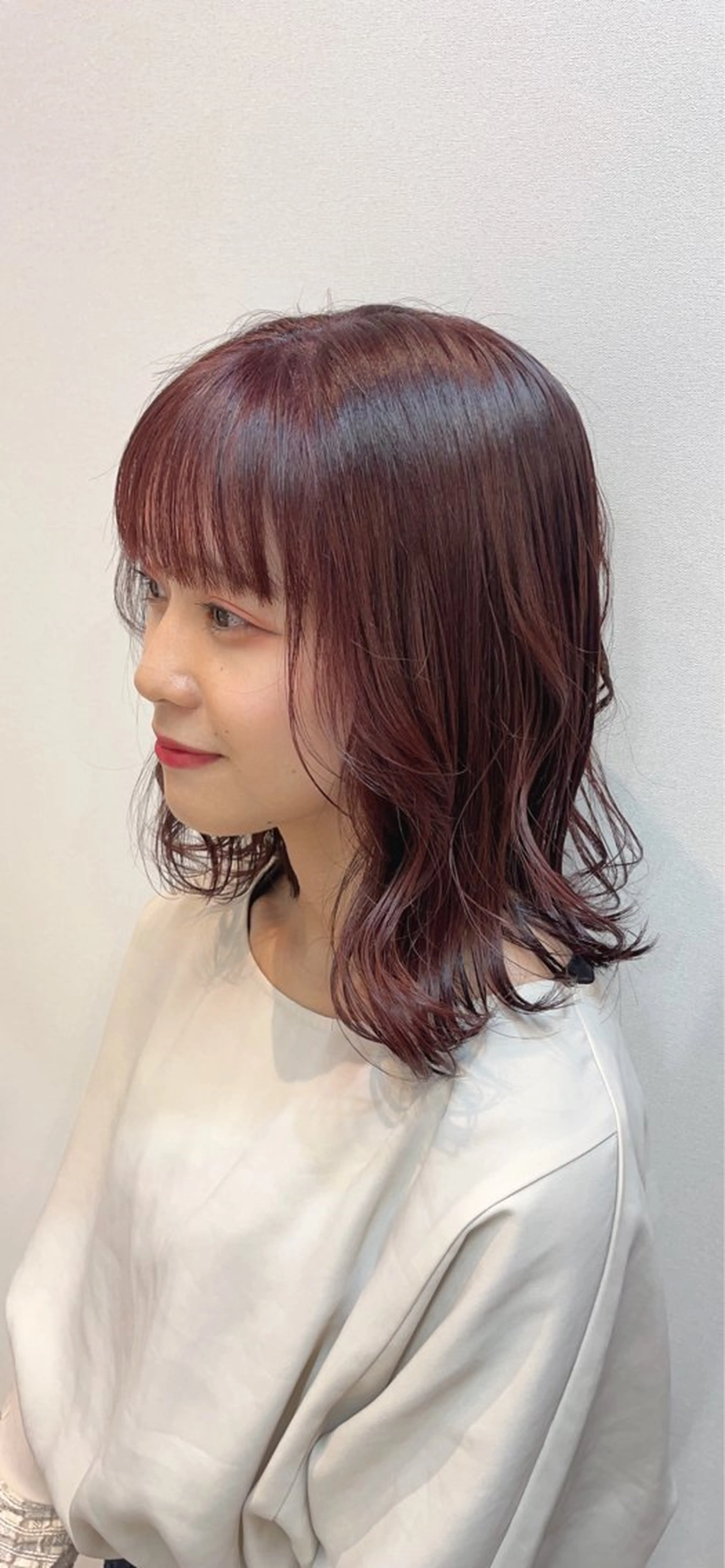 ミディアム ピンクブラウン Angelo Carino所属・ひらち まいののヘアスタイル