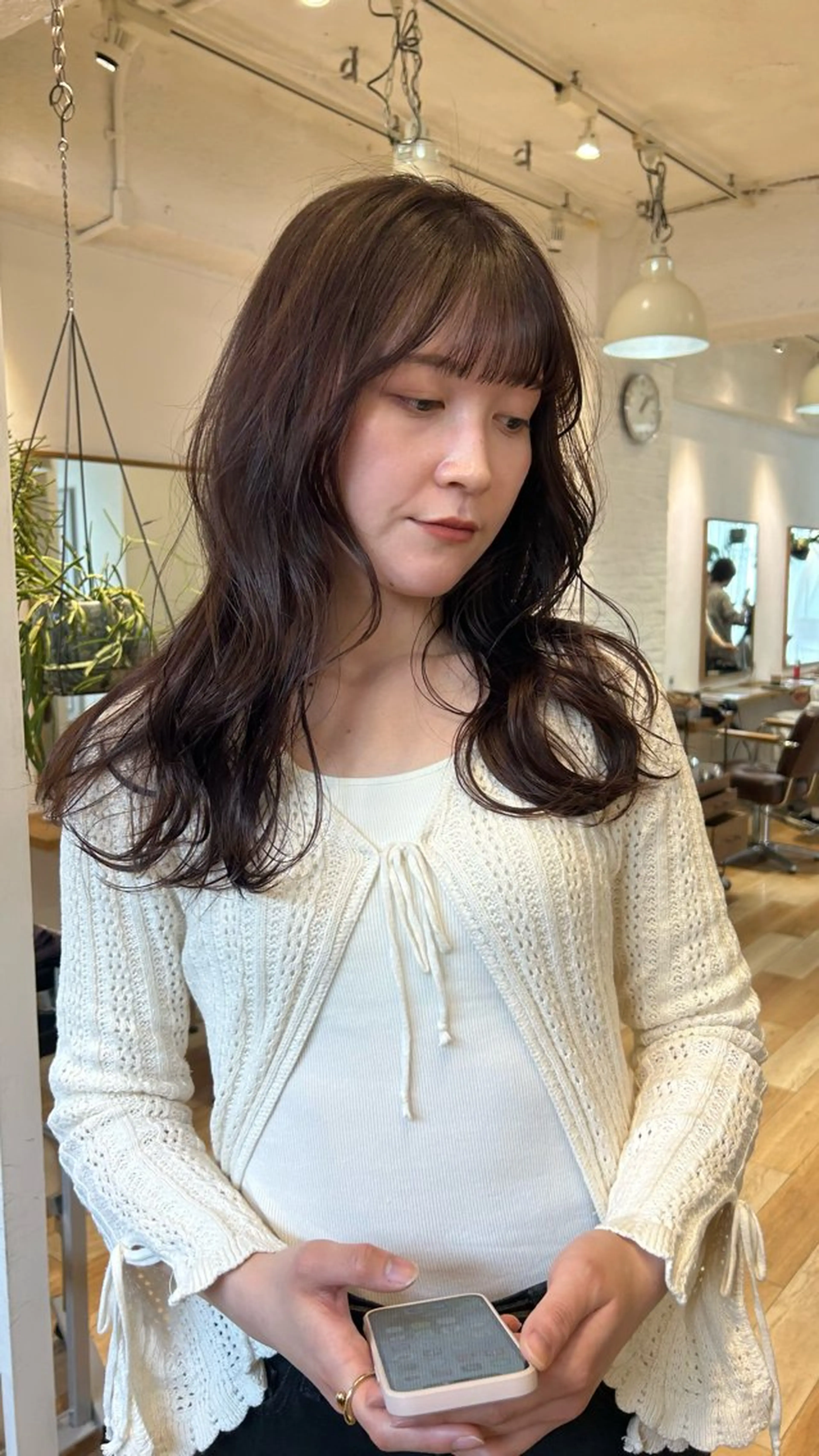 セミロング カラー カット ヘアカラー トリートメント じゅわっと暖色カラー 🍊Moemiのヘアスタイル