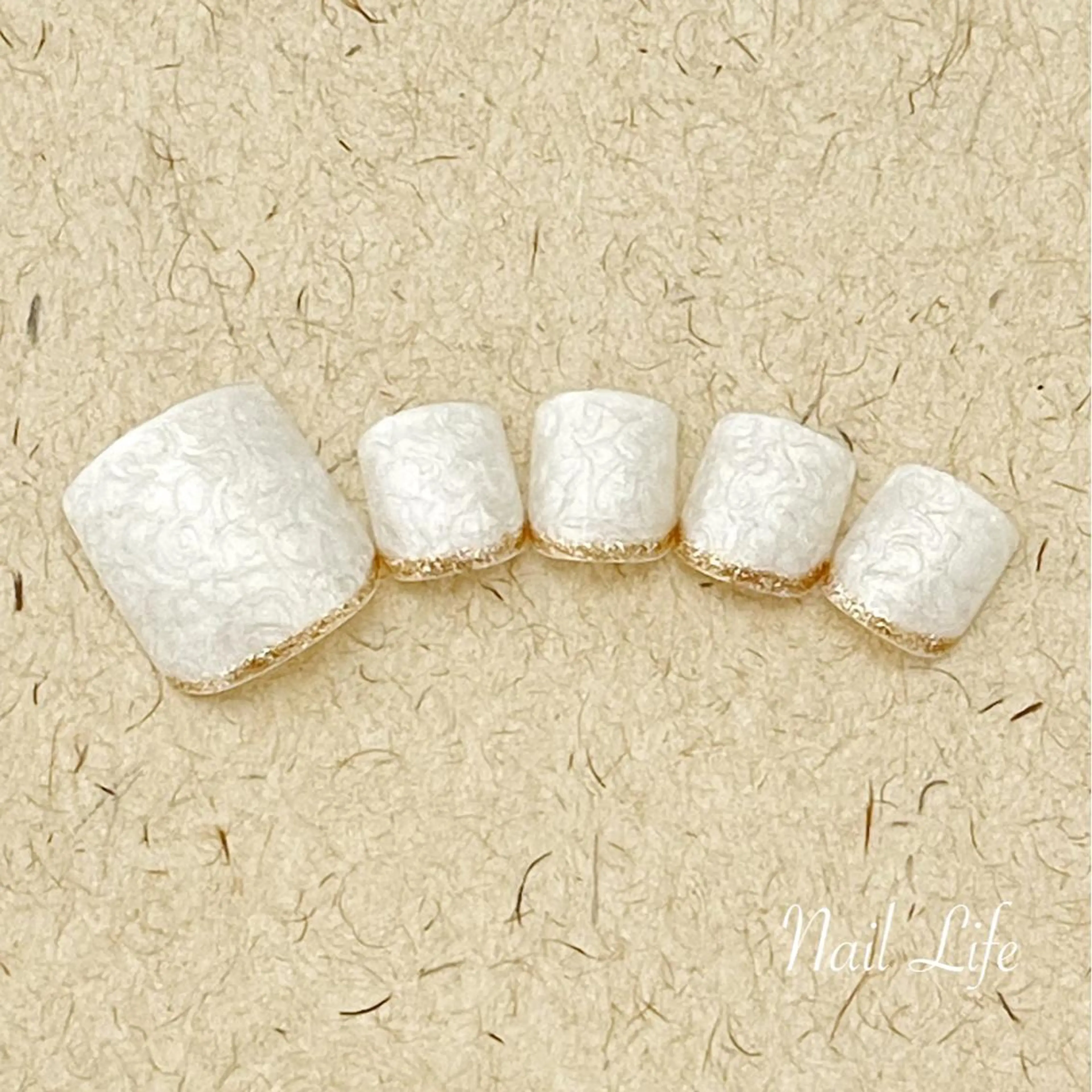 ネイル 大理石ネイル(マーブル) ホワイト 大嶋 めぐみのネイルデザイン