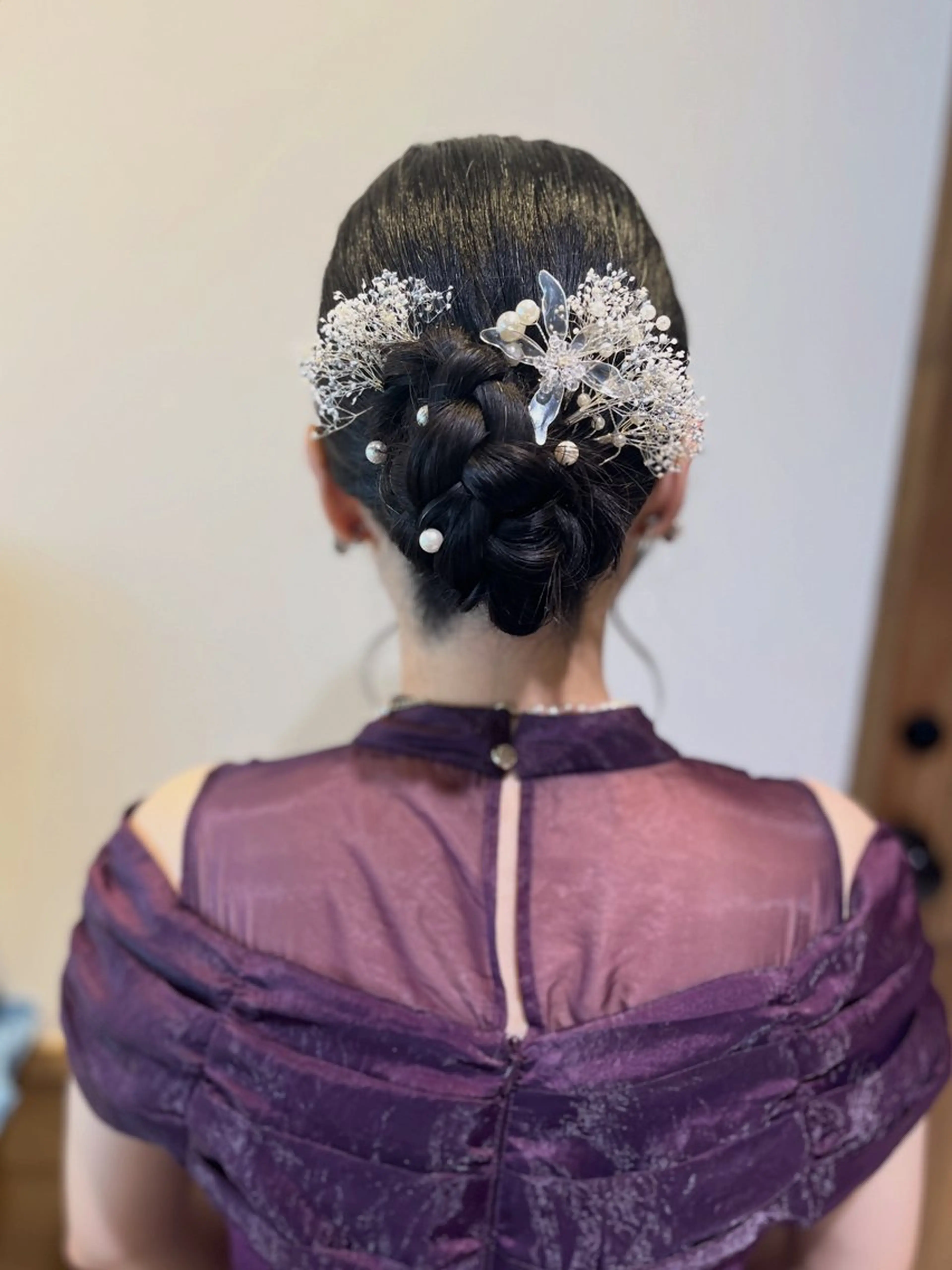 セミロング お団子ヘア くせ毛 ヘアセット ❁ヘアメ❁ YUMI ❁ゆみ❁横浜桜木町のヘアスタイル