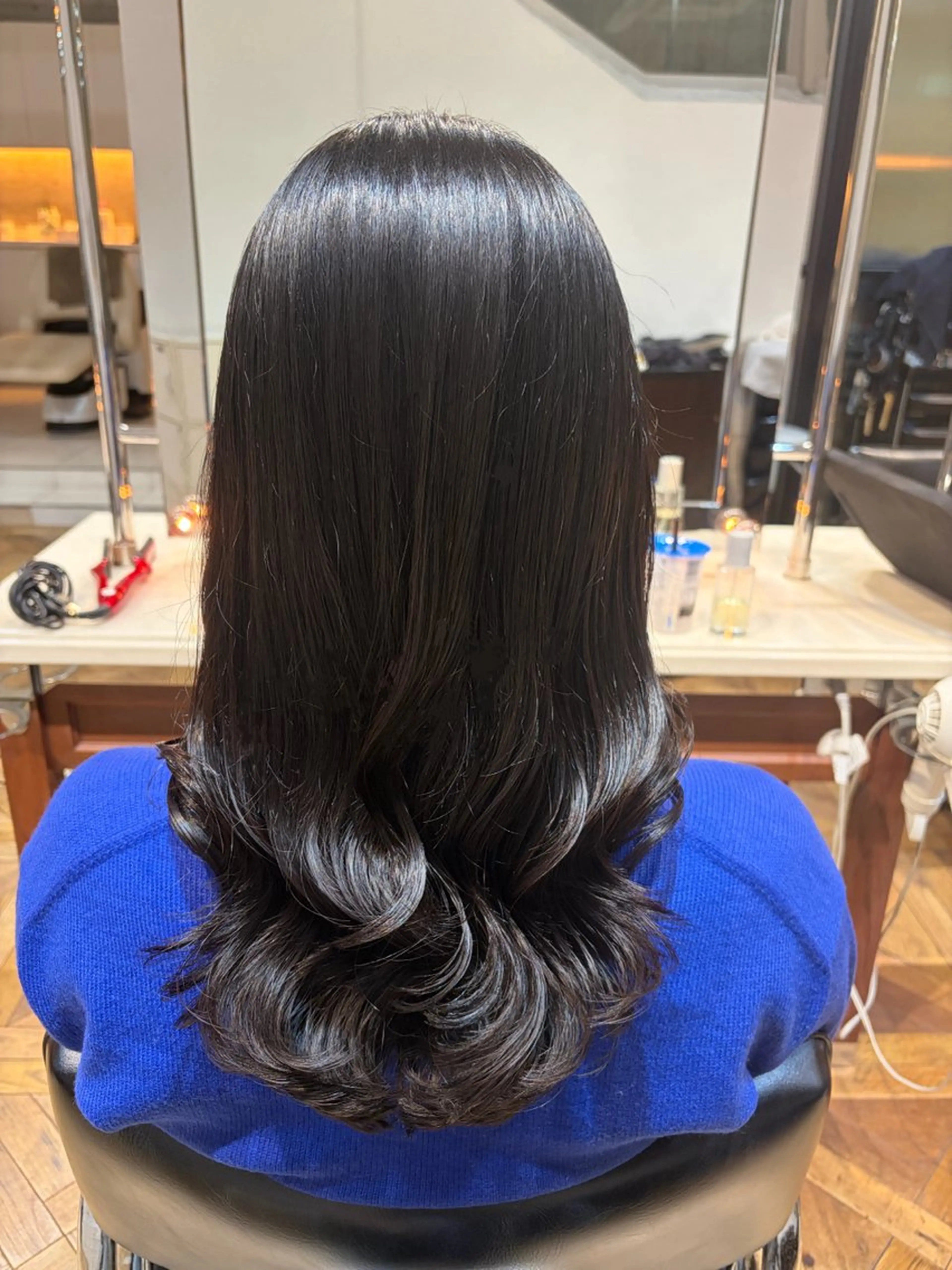 セミロング カラー セミロングパーマ カット パーマ トリートメント BEBE所属・ご新規様限定 透明感カラーKANAのヘアスタイル